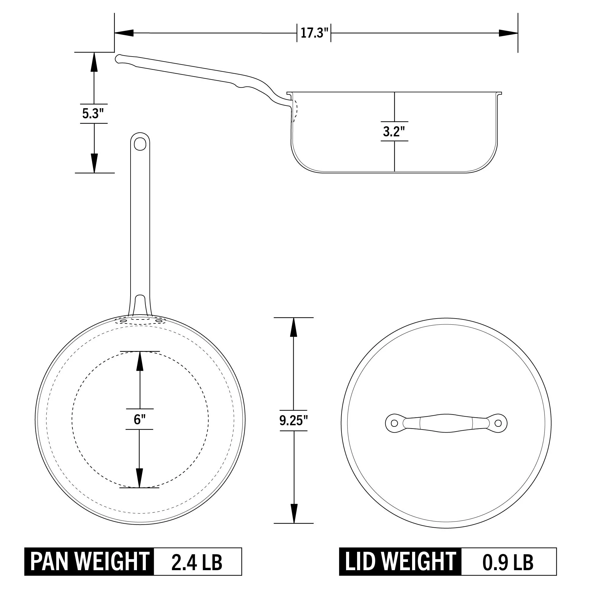 Heritage Steel Eater Series  3 Quart Saucier with Lid - Image 5