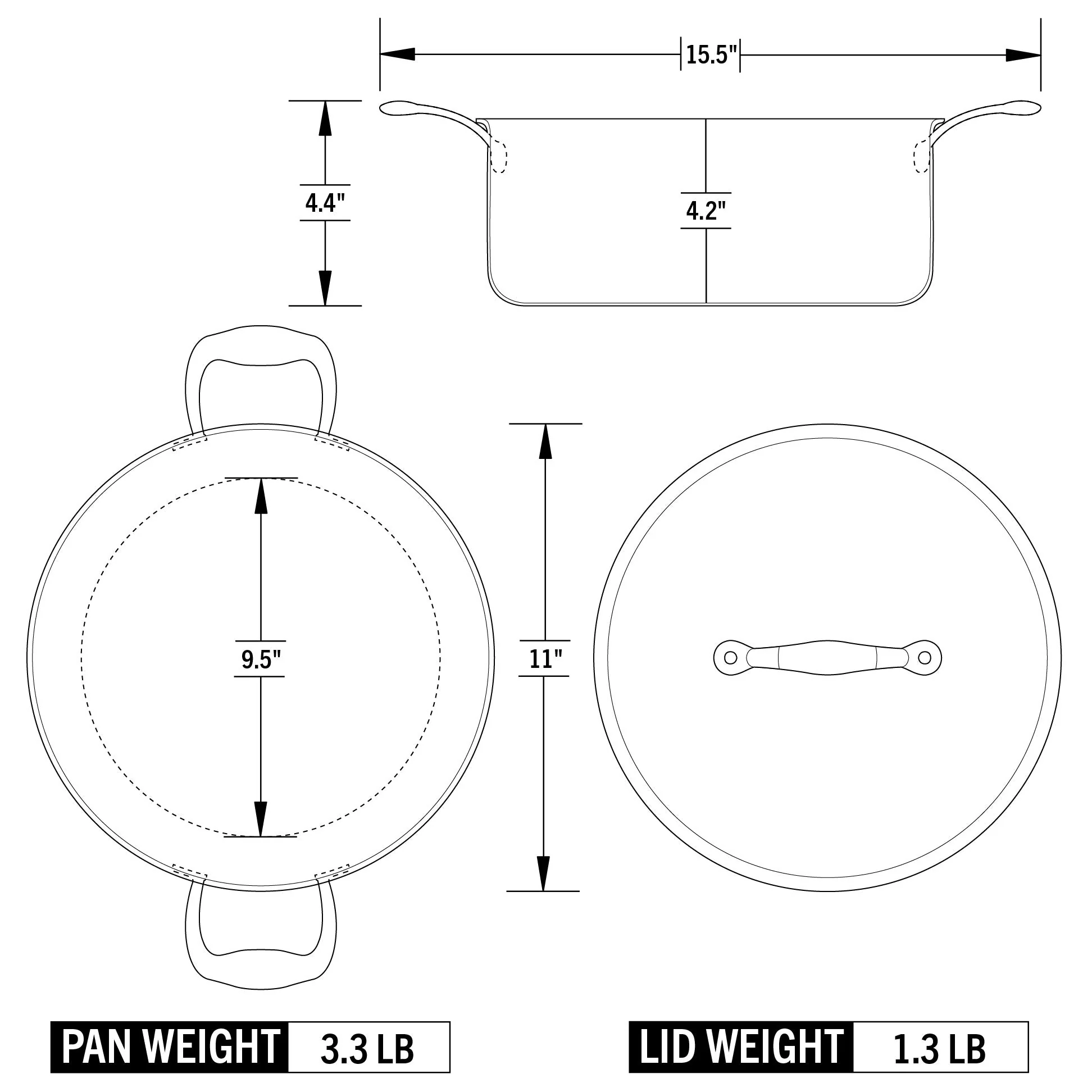 Heritage Steel Eater Series 6 Quart Rondeau with Lid - Image 5