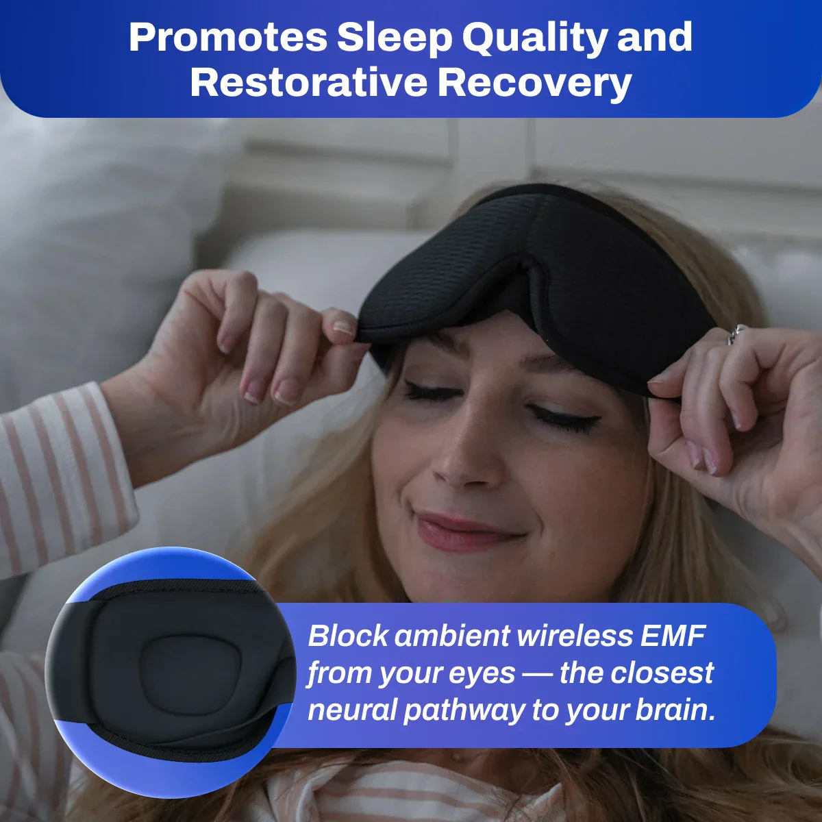 DefenderShield EMF Radiation Protection Sleep Mask - Image 3