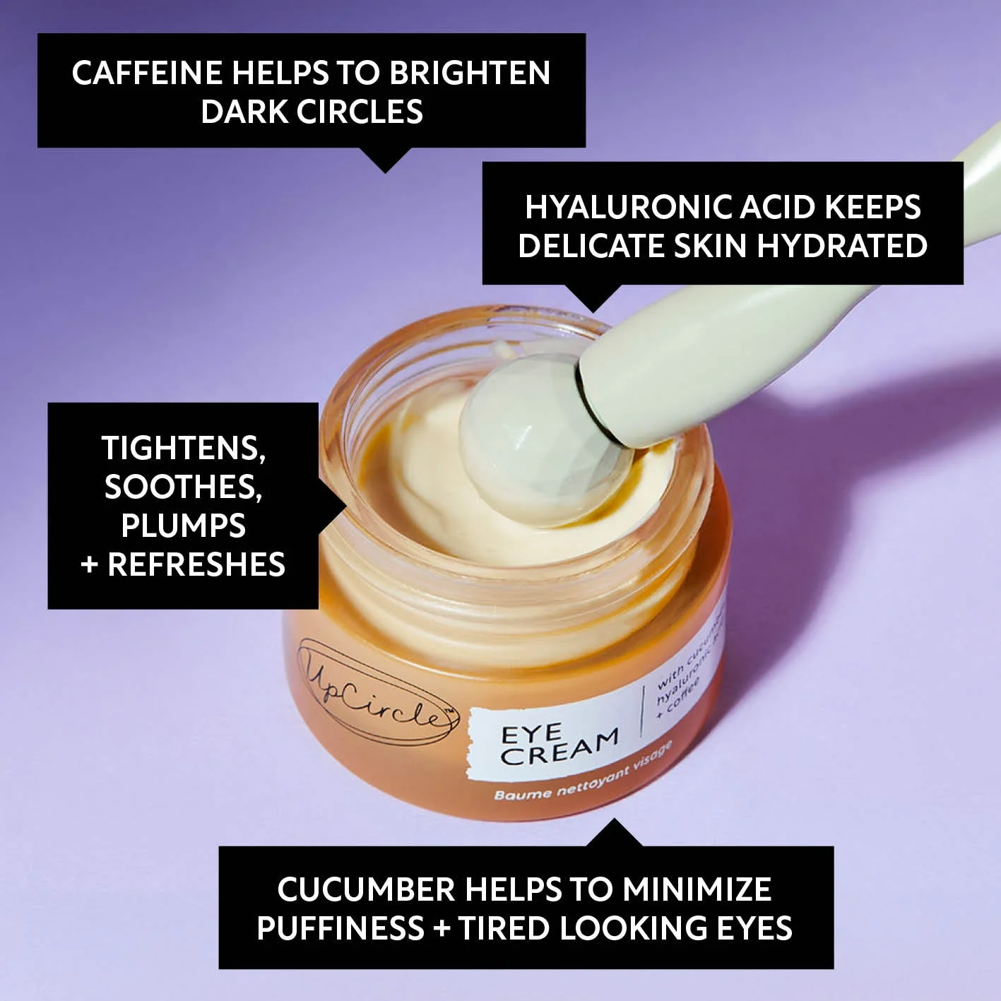 UpCircle Eye Cream with Hyaluronic Acid & Coffee - Image 4