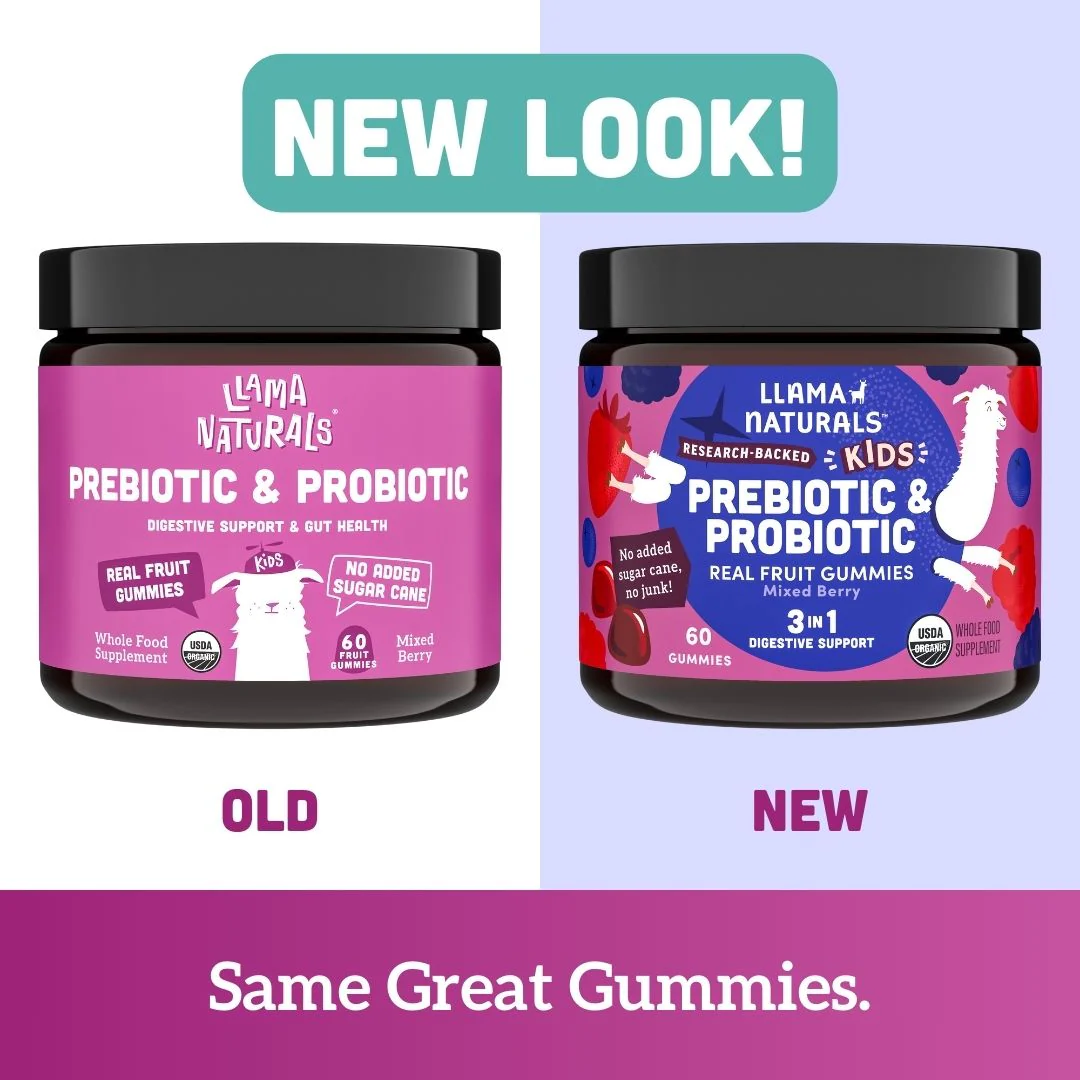 Llama Naturals Family Gut Support Bundle – Kids + Adult Pre & Probiotic Gummies – Mixed Berry - Image 5