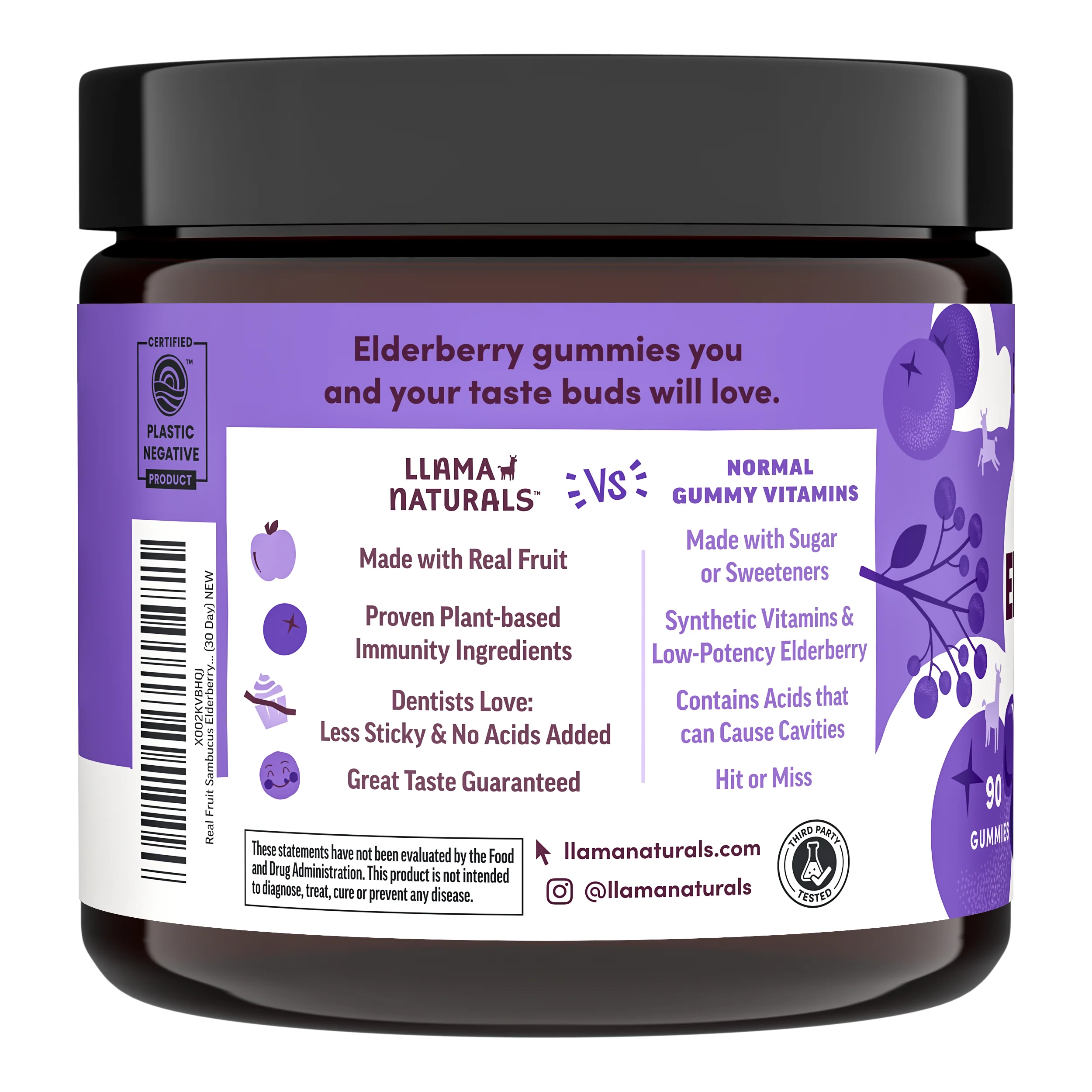 Llama Naturals Family Immune Support Bundle - Kids + Adult Elderberry Gummies - Image 11