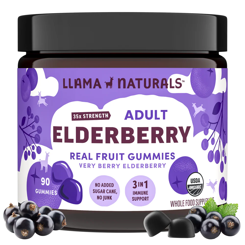 Llama Naturals Family Immune Support Bundle - Kids + Adult Elderberry Gummies - Image 8