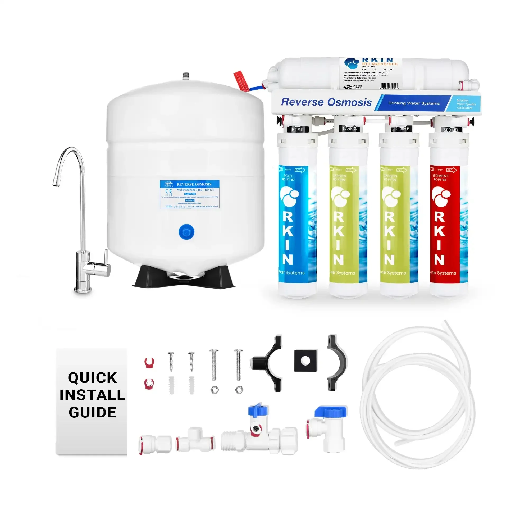 RKIN Flash Undersink Reverse Osmosis System with Chrome Lead-Free Faucet