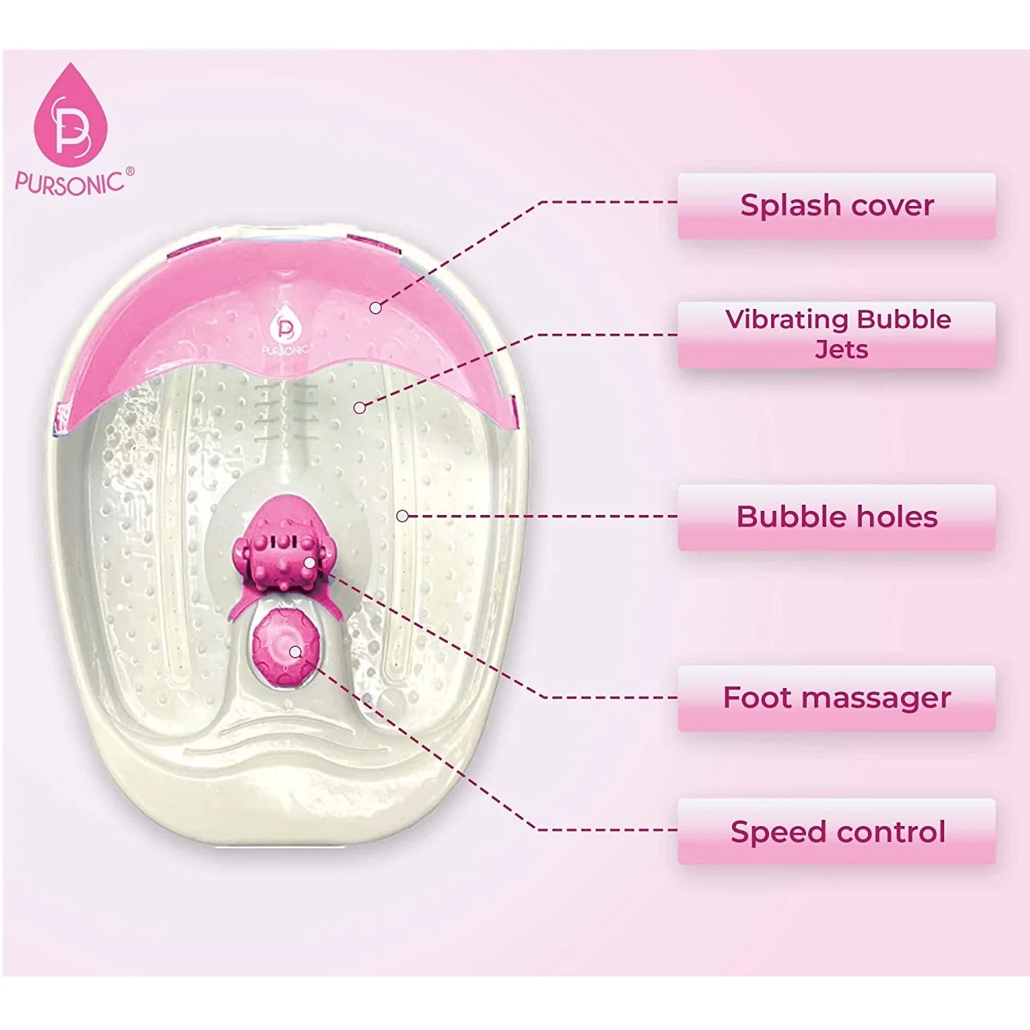 Pursonic Foot Spa Massager with Tea Tree Oil Foot Salt Scrub (Warming Function) - Image 11