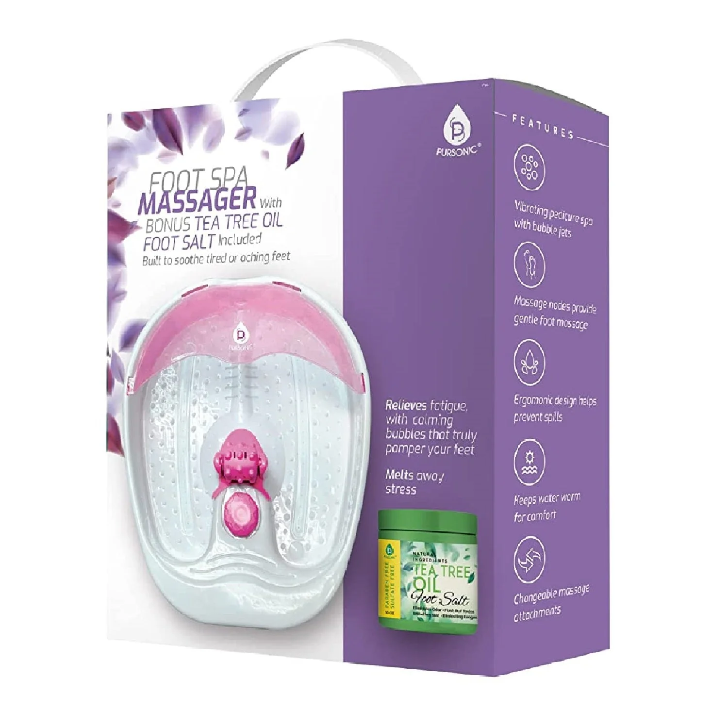 Pursonic Foot Spa Massager with Tea Tree Oil Foot Salt Scrub (Warming Function) - Image 6