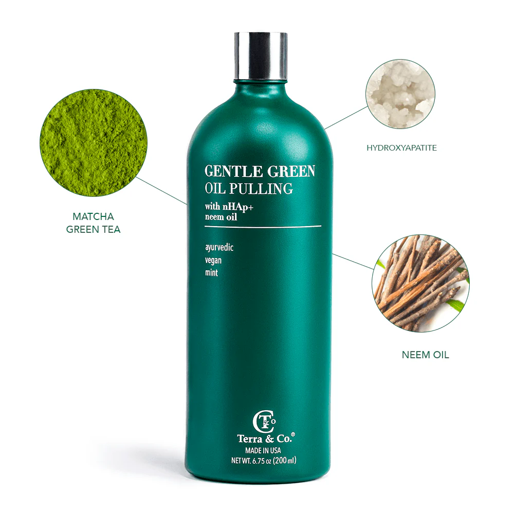 Terra & Co. Gentle Green™ Oral Detox Bundle – Stainless Steel Tongue Scraper & Ayurvedic Oil Pulling (Fluoride-Free, Enamel Support) - Image 2