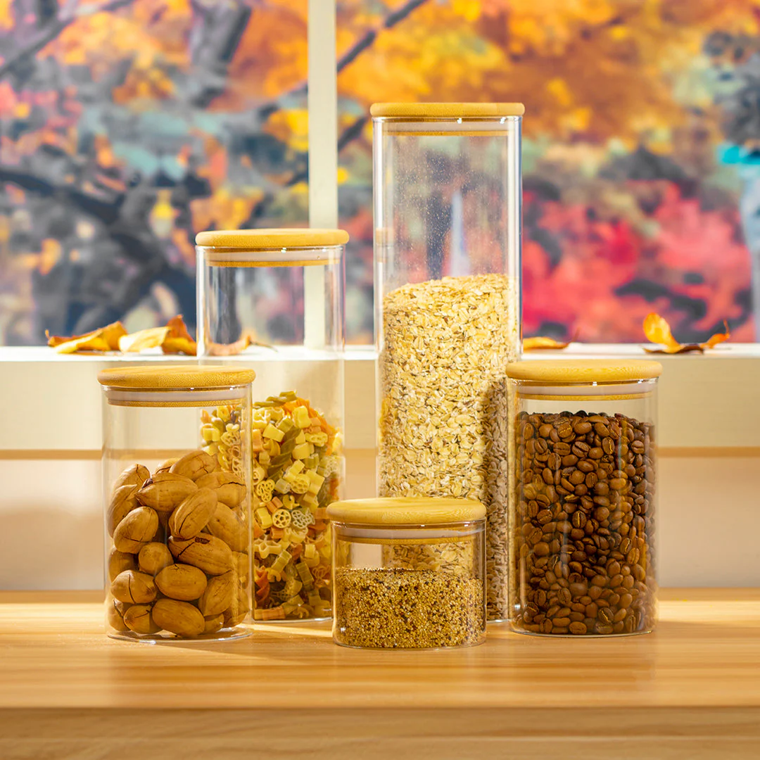 Genicook Glass Canister Set & Bamboo Lid - Image 4