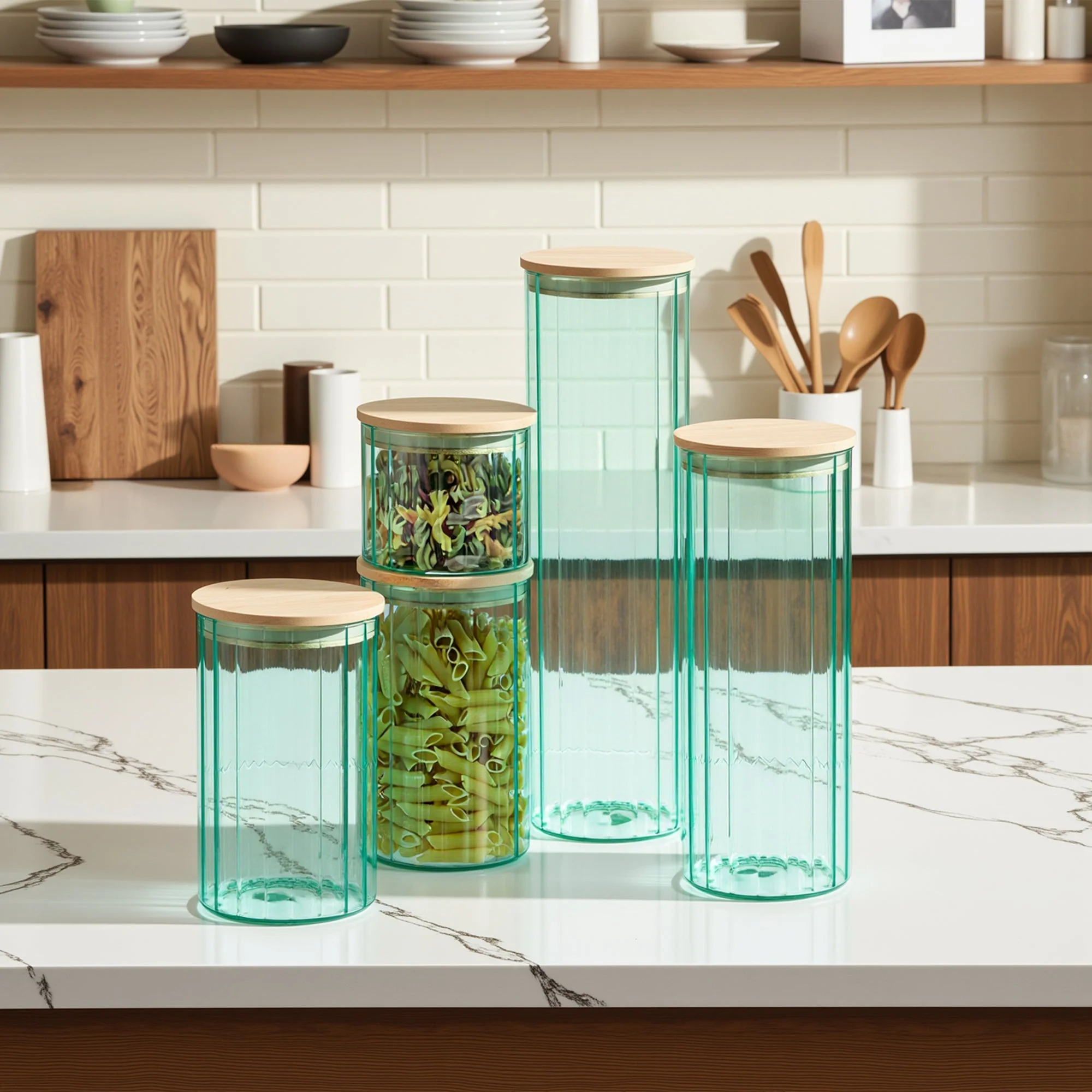 Genicook Glass Canister Set & Bamboo Lid - Image 6