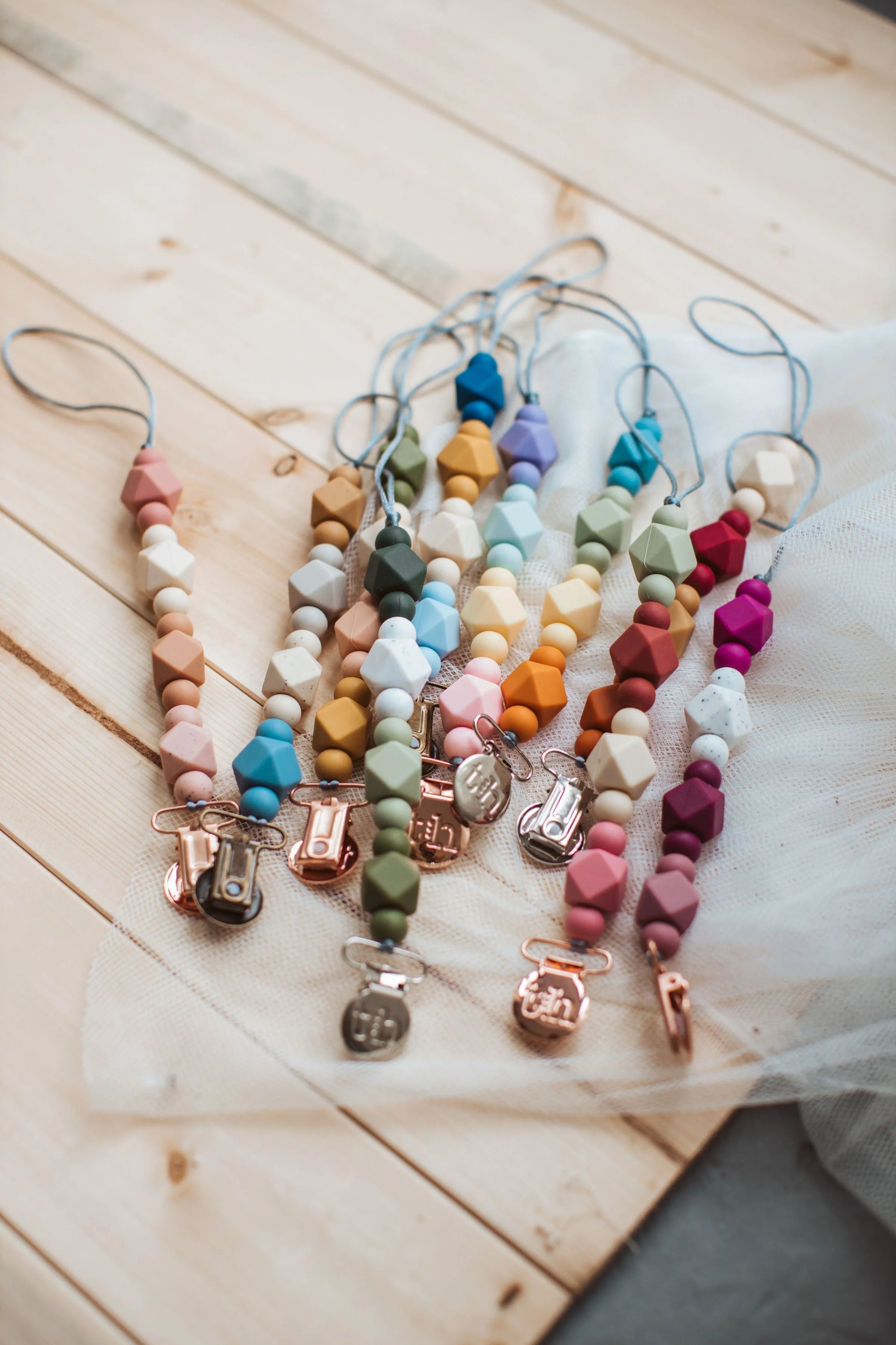 Three Hearts Grande Jewel Pacifier Clip - Food Grade BPA Free Silicone - Image 2