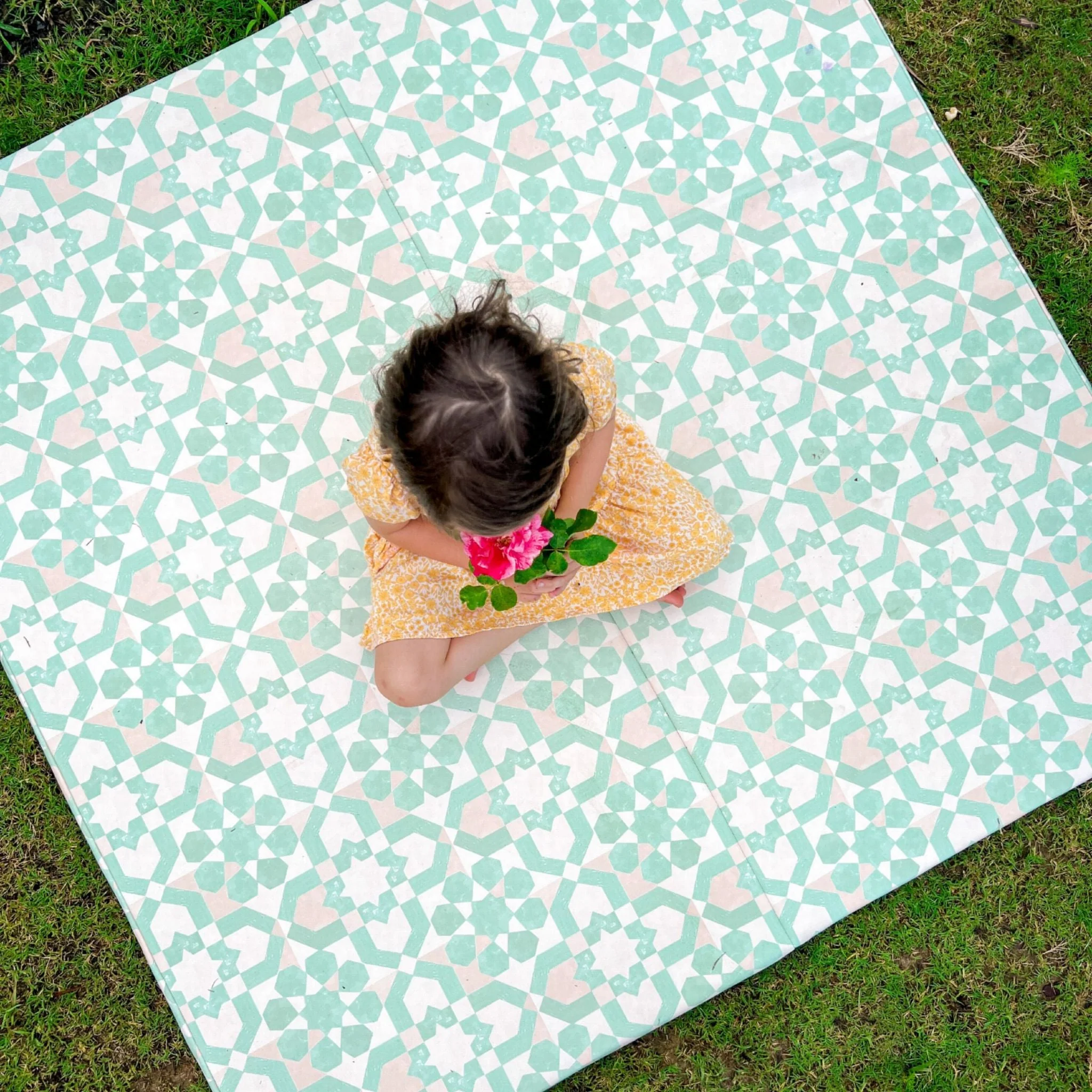 Toki Mats Green Tile Vegan Leather Mat - Image 4