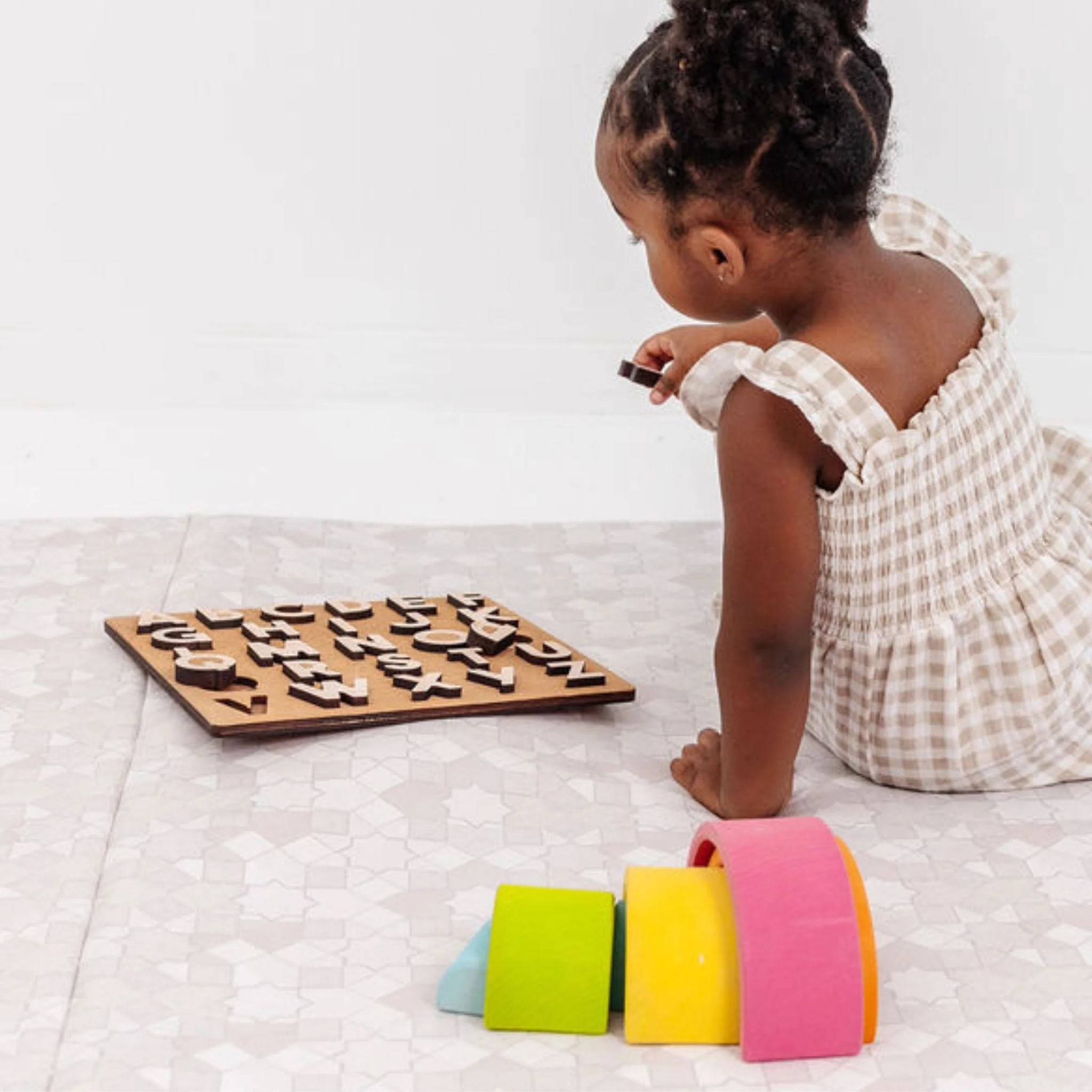 Toki Mats Grey Mosaic Vegan Leather Mat - Image 3