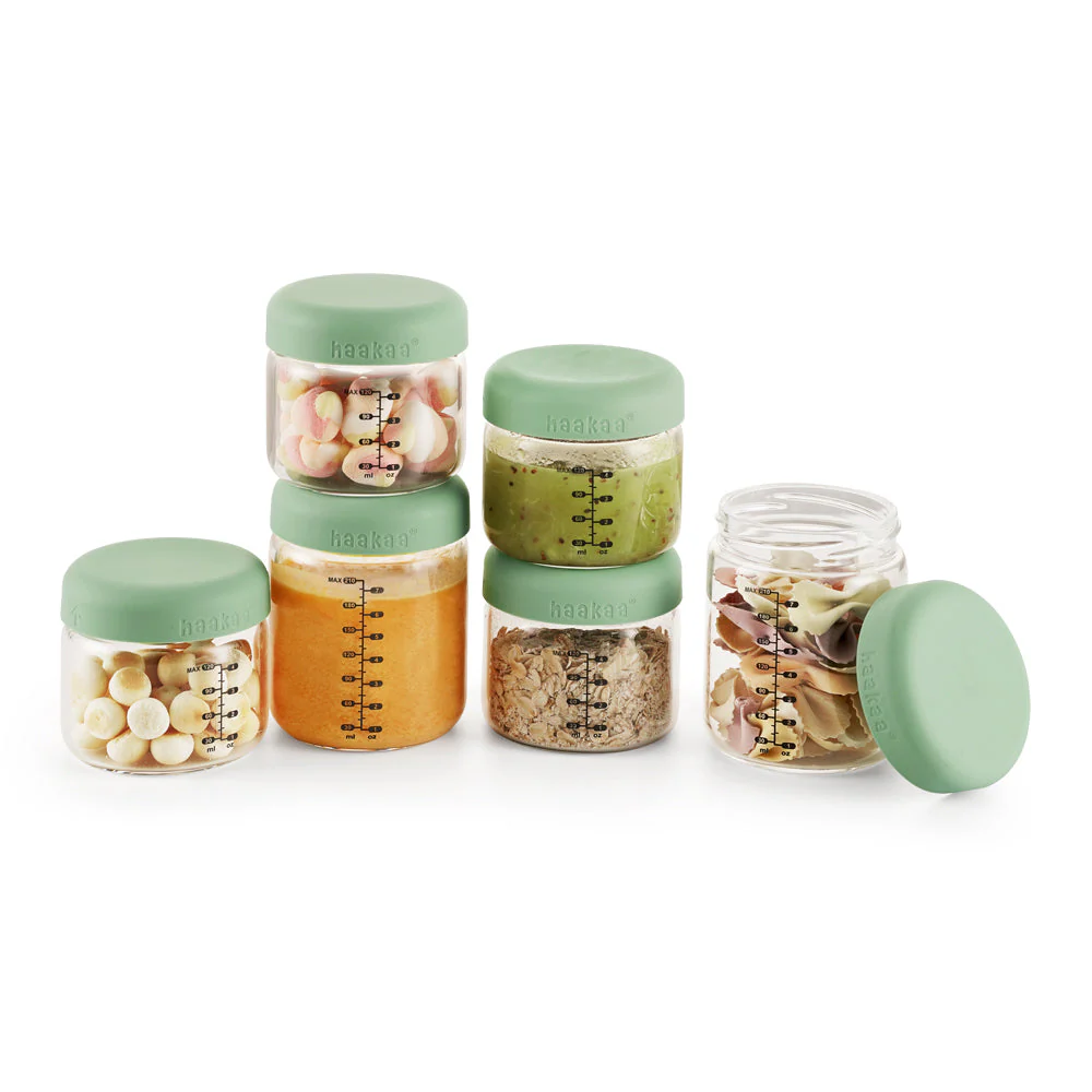 Haakaa Sealed Glass Storage Jar Set - 4 x 4oz + 2 x 7 oz Glass Jars - Image 2