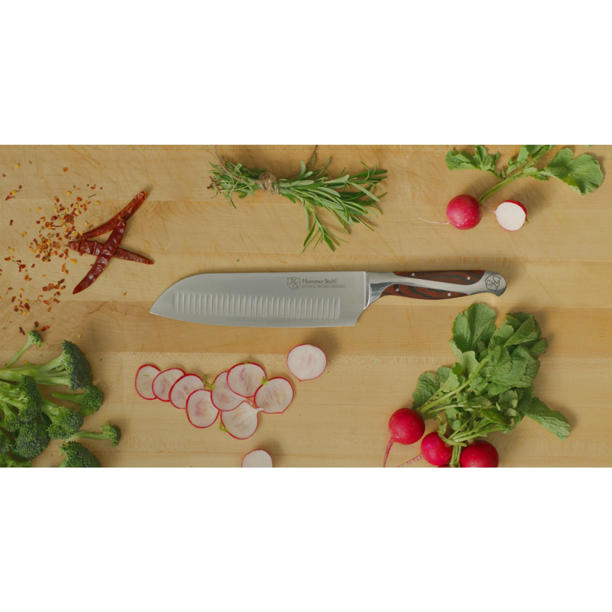 Heritage Steel Hammer Stahl 7.5" Santoku Knife - Image 2