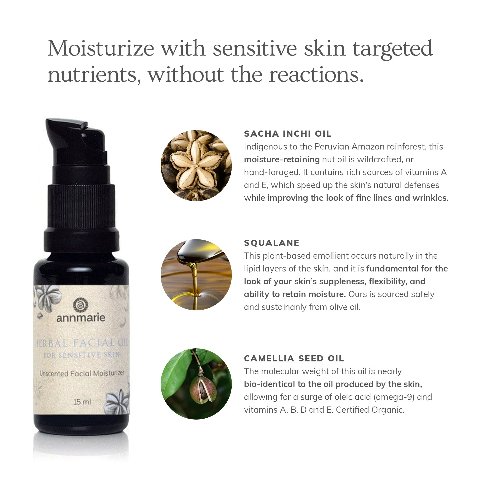 Annmarie Skin Care Herbal Facial Oil for Sensitive Skin (15ml) - Image 2