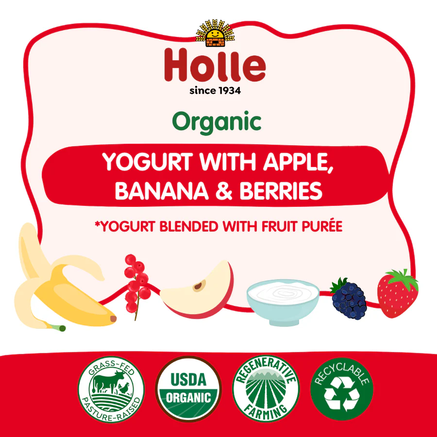 Holle Organic Yogurt Pouches - Apple, Banana & Berries - Image 3