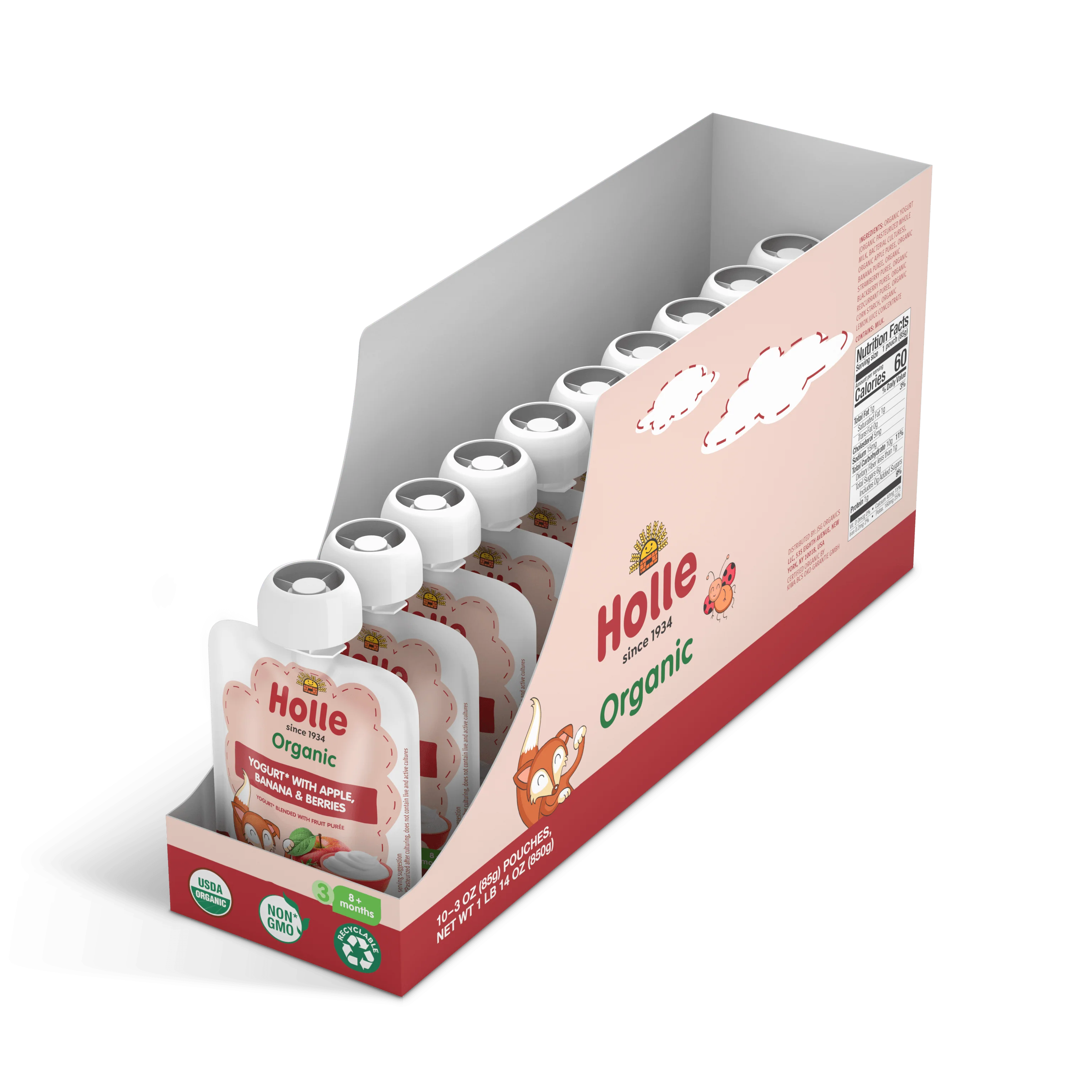 Holle Organic Yogurt Pouches - Apple, Banana & Berries - Image 5
