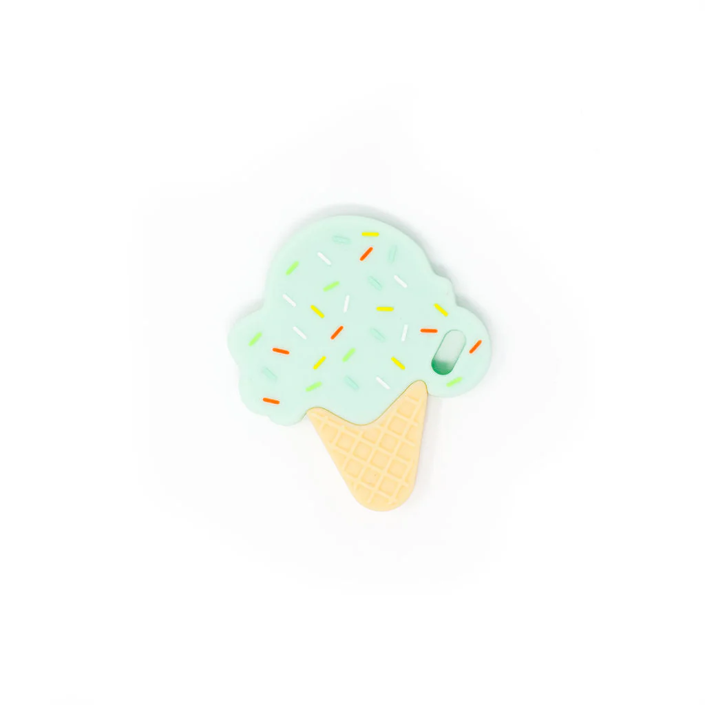 Three Hearts Ice Cream Silicone Teether - BPA Free Silicone - Image 2
