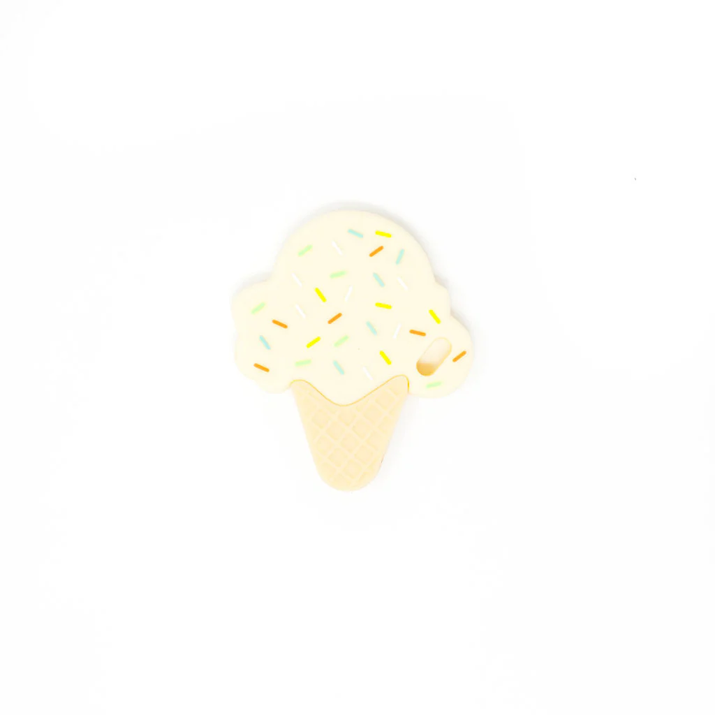 Three Hearts Ice Cream Silicone Teether - BPA Free Silicone - Image 3
