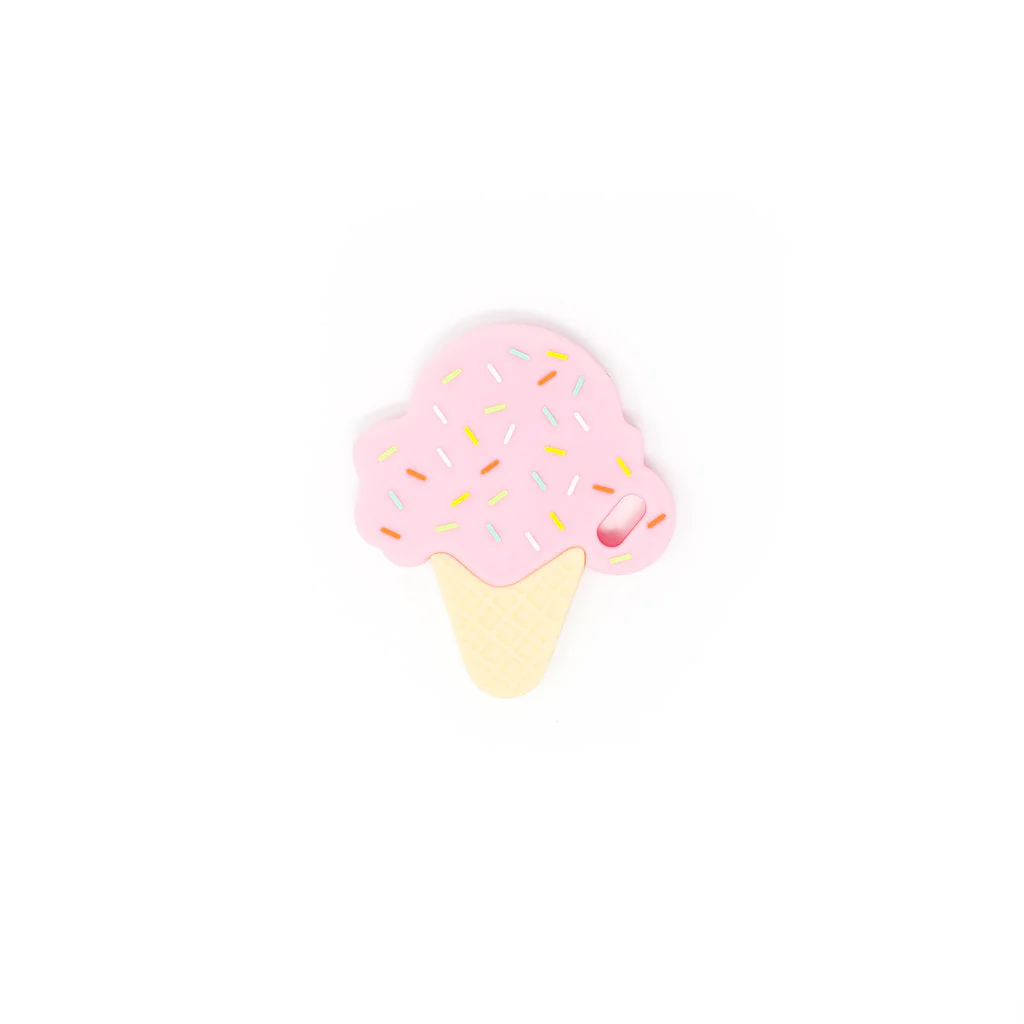 Three Hearts Ice Cream Silicone Teether - BPA Free Silicone - Image 5
