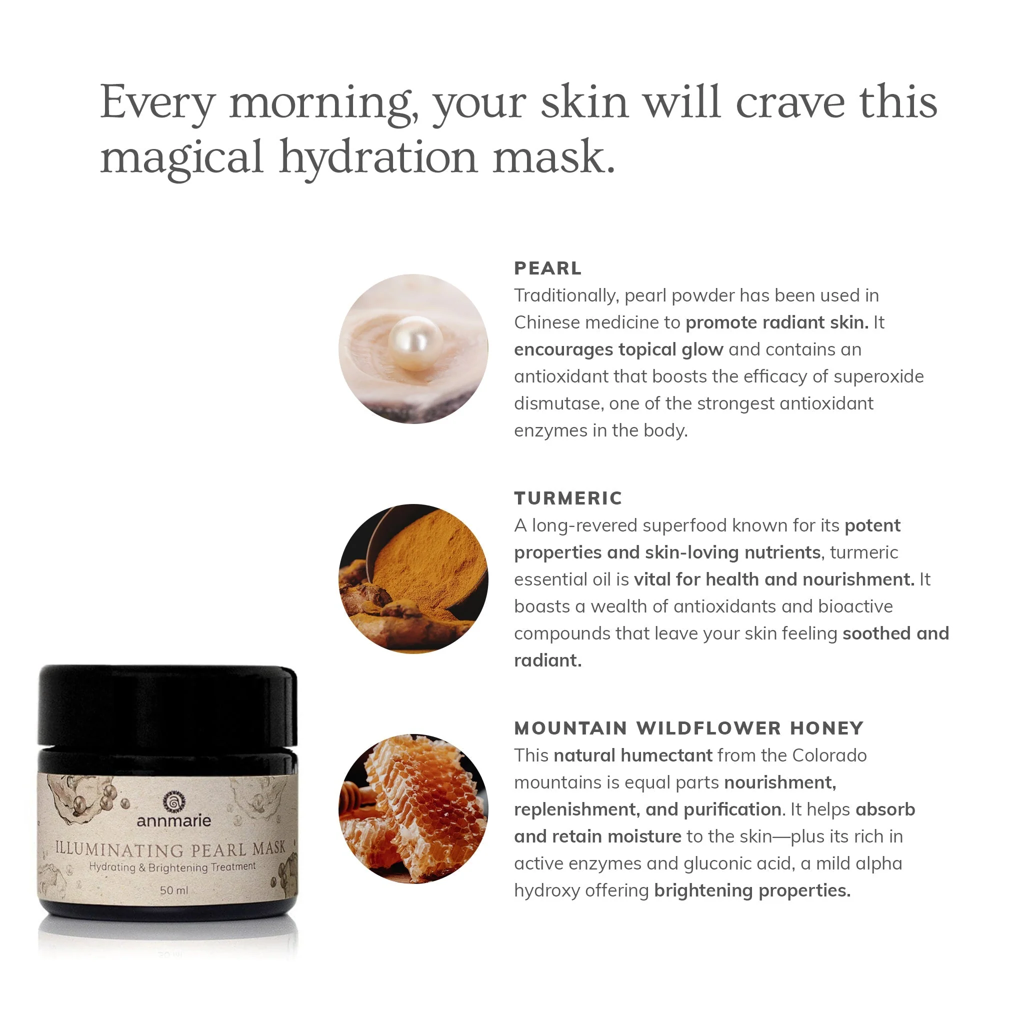 Annmarie Skin Care Illuminating Pearl Mask - Hydrating & Brightening Treatment (50ml) - Image 2