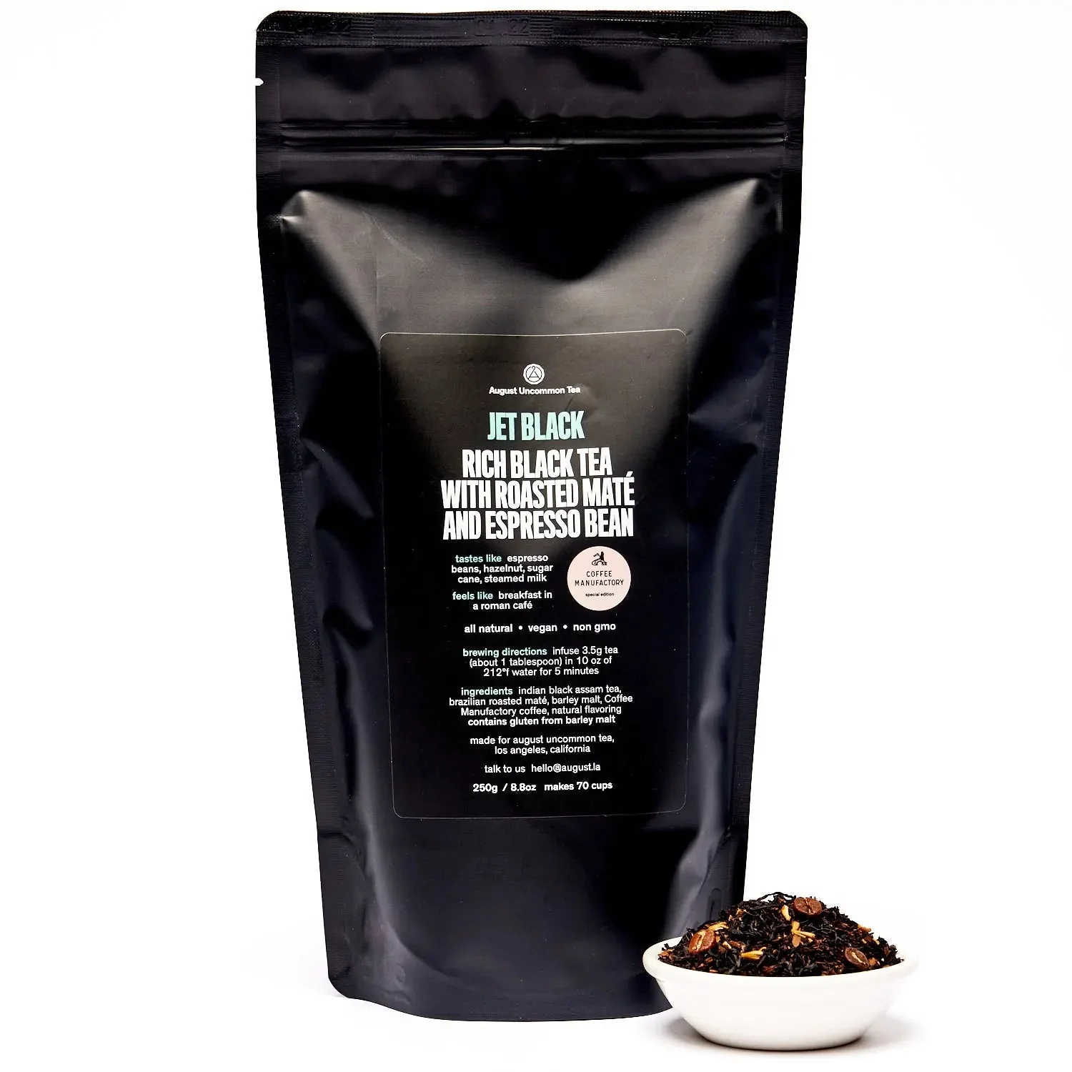 August Uncommon Tea Jet Black - Roasty Coffee Black Tea - Image 4