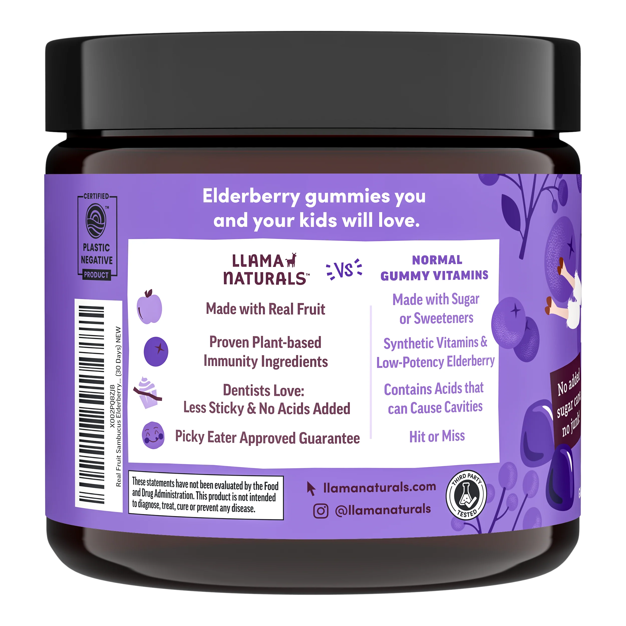 Llama Naturals Kids Elderberry Immunity Gummies (60 ct) - Image 5