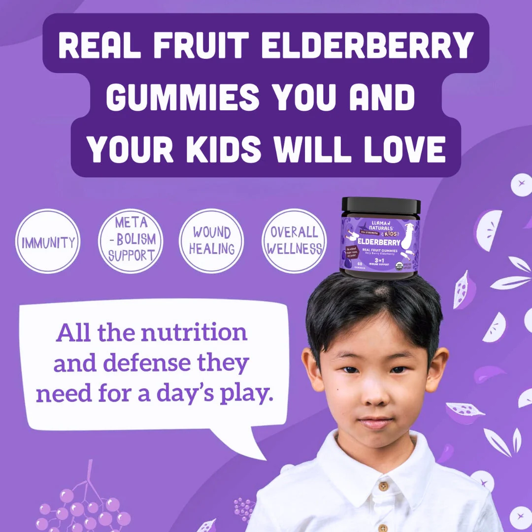 Llama Naturals Kids Elderberry Immunity Gummies (60 ct) - Image 6