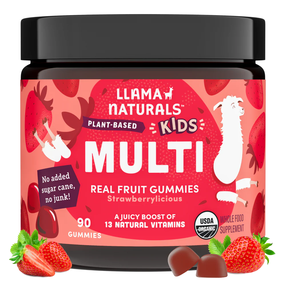 Llama Naturals Organic Kids Multivitamin - Strawberry Gummies