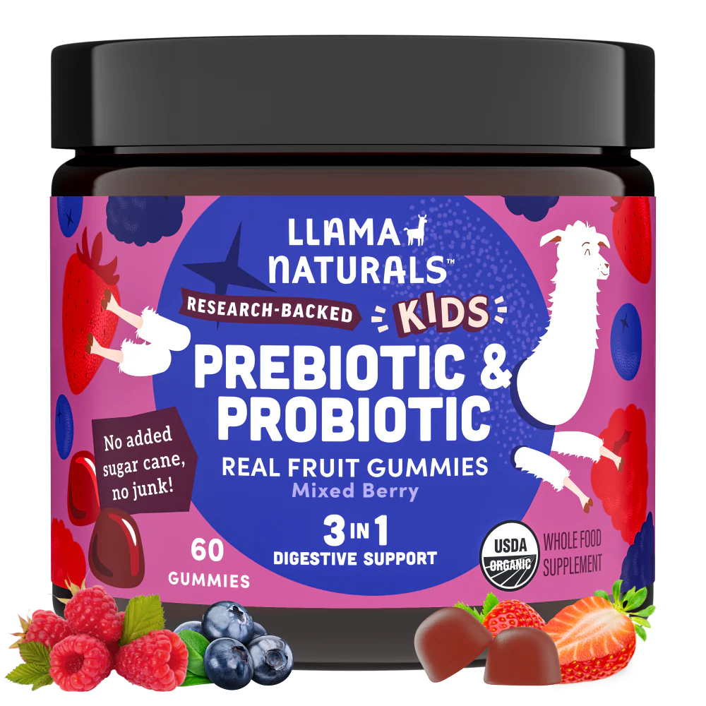 Llama Naturals Organic Kids Pre & Probiotic Gummies - Mixed Berry
