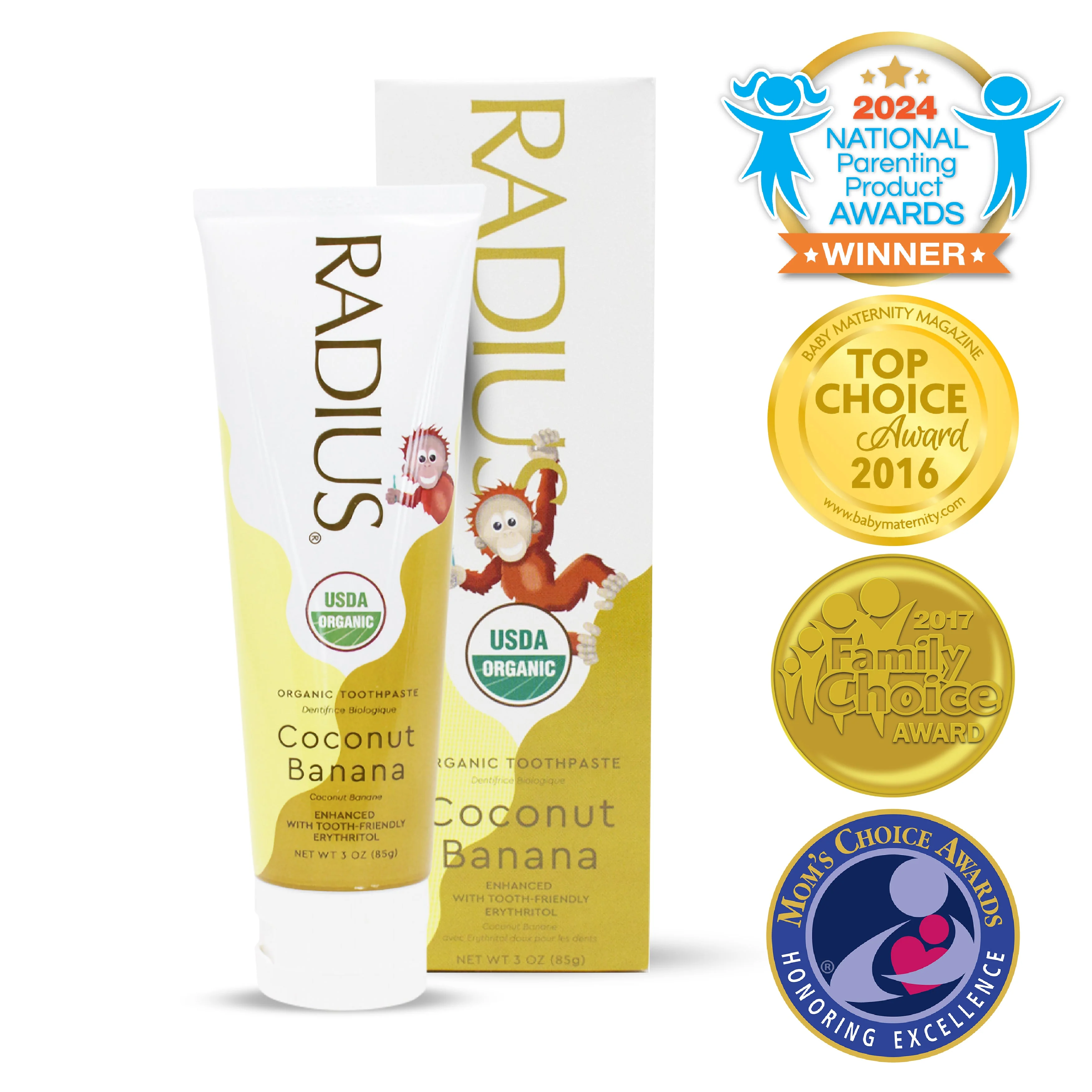 Radius Kids USDA Organic Coconut Banana Toothpaste - Image 2