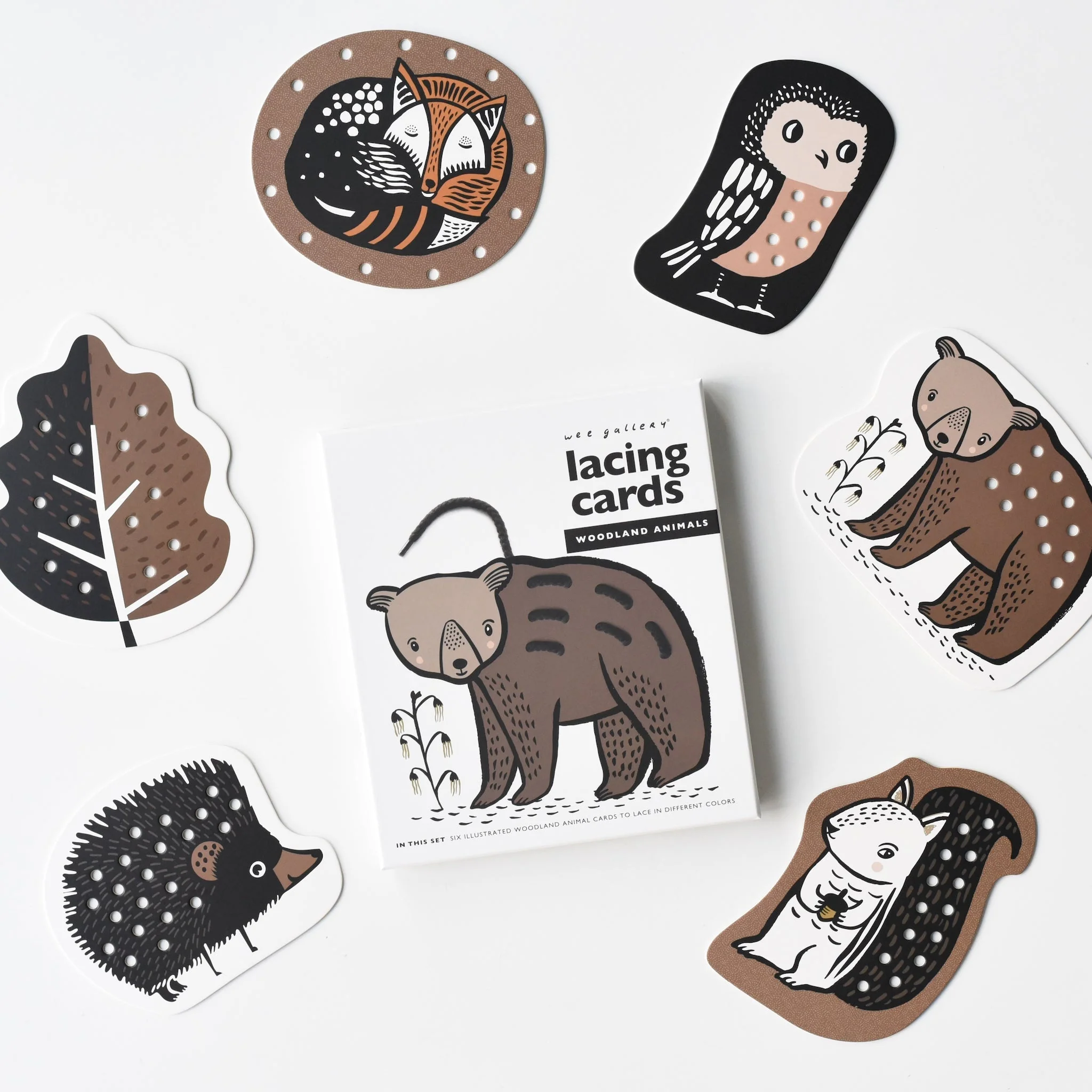 Wee Gallery Lacing Cards - Woodland Animals - Image 3