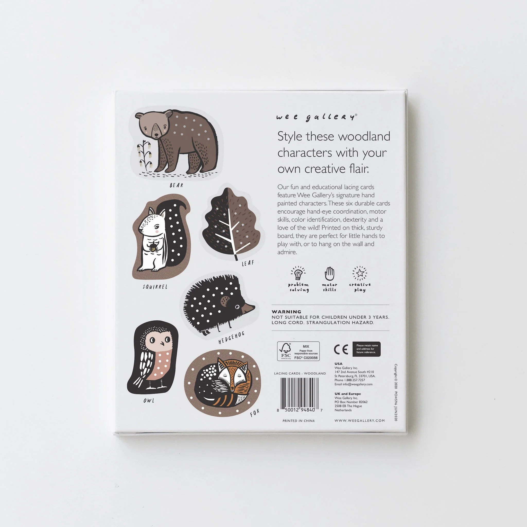 Wee Gallery Lacing Cards - Woodland Animals - Image 9