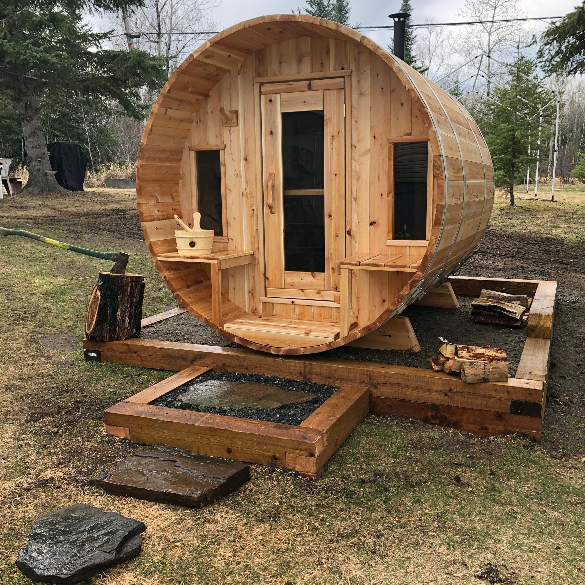 LeisureCraft Tranquility Barrel Sauna for up to 8 People | Premium Canadian Cedar - Image 3