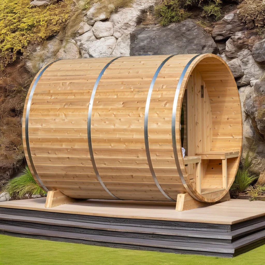 LeisureCraft Tranquility Barrel Sauna for up to 8 People | Premium Canadian Cedar - Image 4