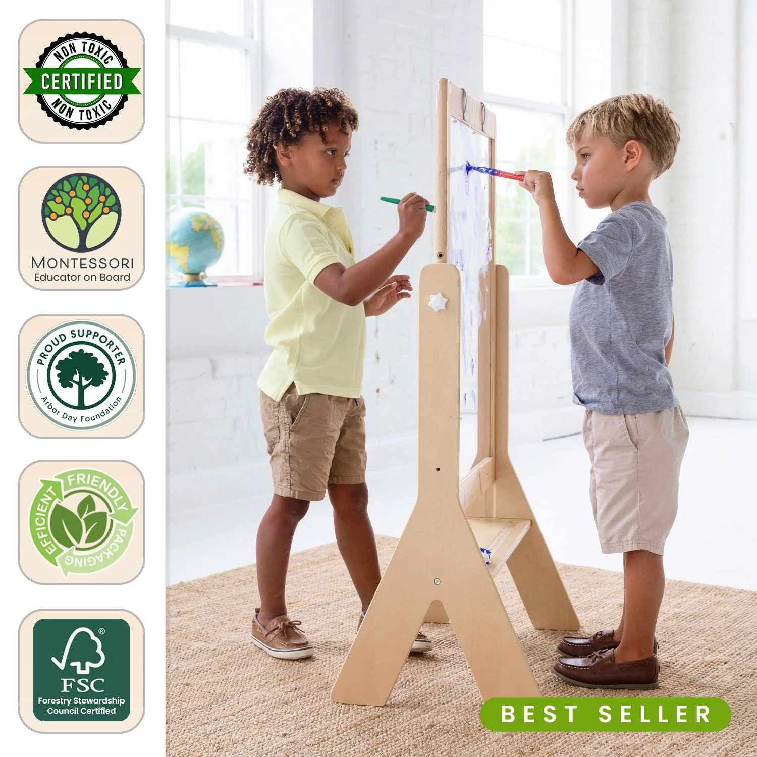 Little Partners Peek-A-Boo Adjustable Height Art Easel - Image 4