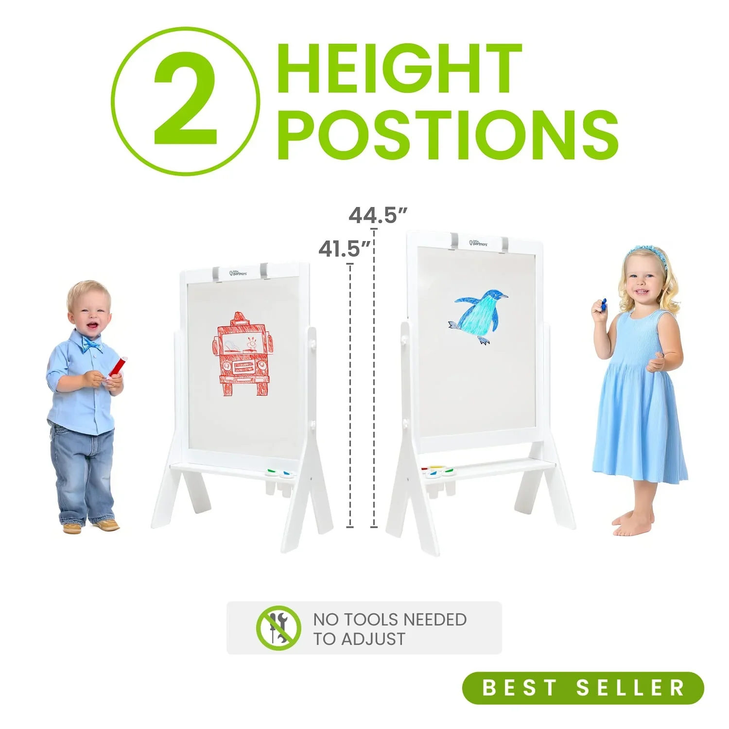 Little Partners Peek-A-Boo Adjustable Height Art Easel - Image 9