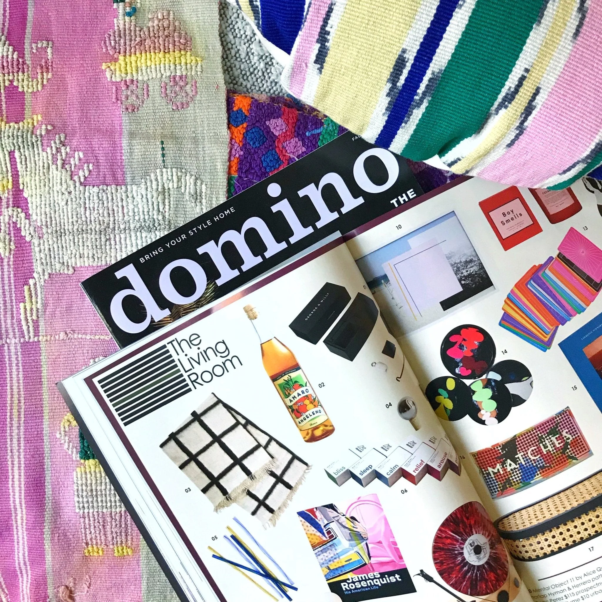 Archive New York Made to order: Momos Grid Blanket- Aqua Blue and Natural White - Image 2