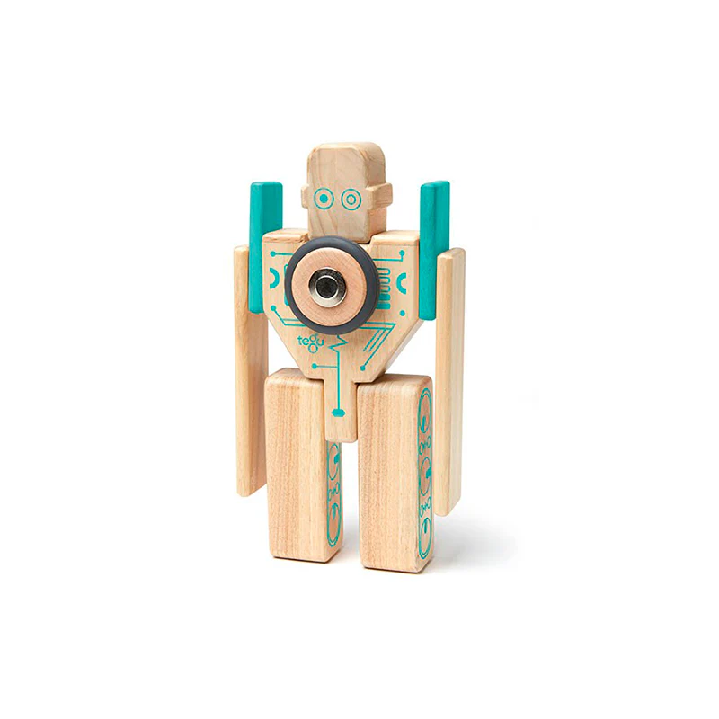 Tegu Magbot  Magnetic Wooden Blocks  Future Collection, 9 pieces
