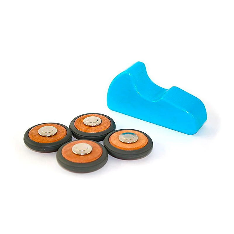 Tegu Magnetic Wooden Wheels  Magnetic Wooden Blocks  4 pieces - Image 2
