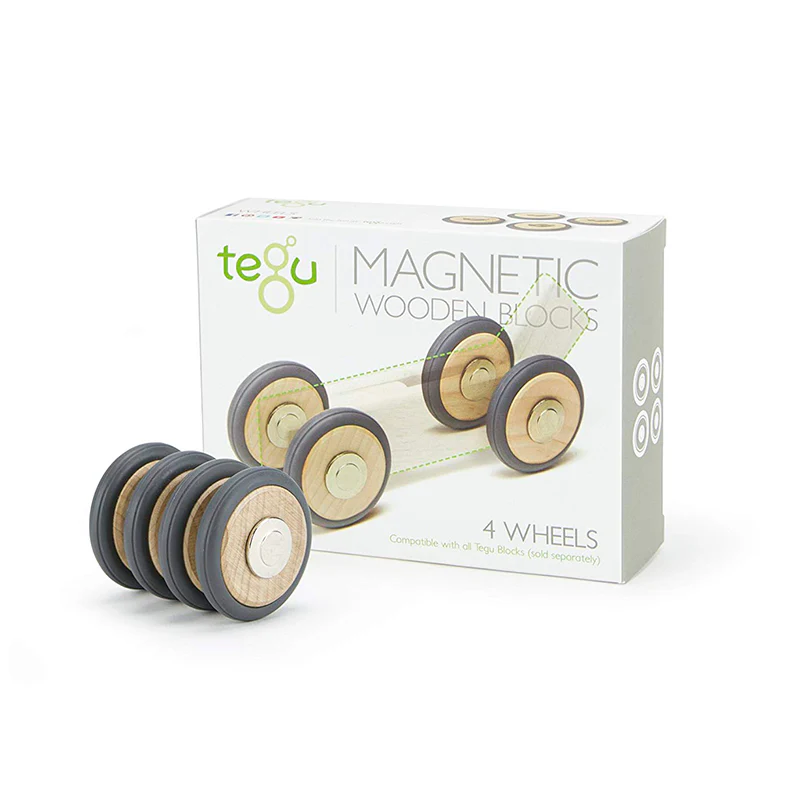 Tegu Magnetic Wooden Wheels  Magnetic Wooden Blocks  4 pieces - Image 5