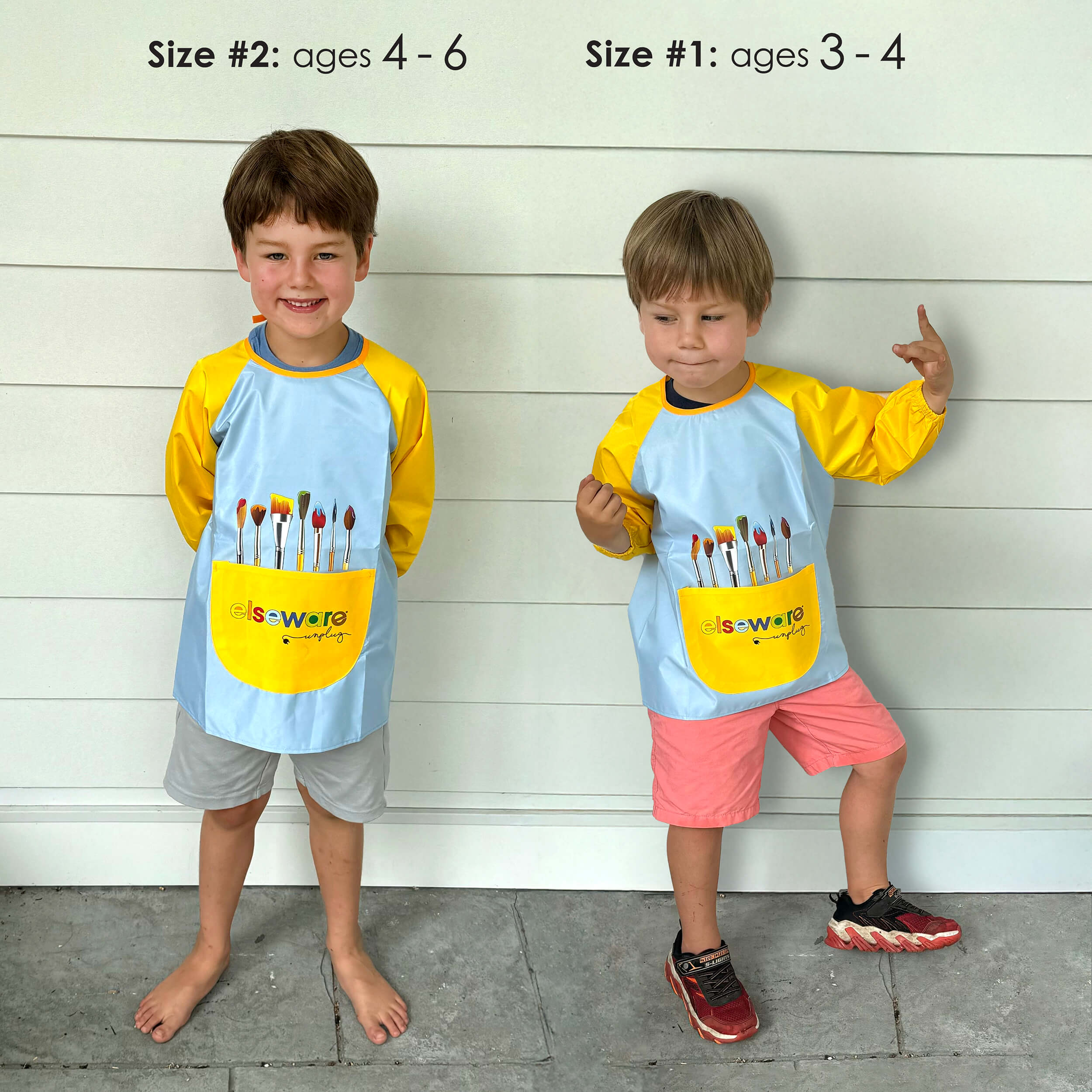 Elseware Unplug Mess-Free Kids Paint Bundle | All-Natural Finger Paint & Art Smock Set - Image 3