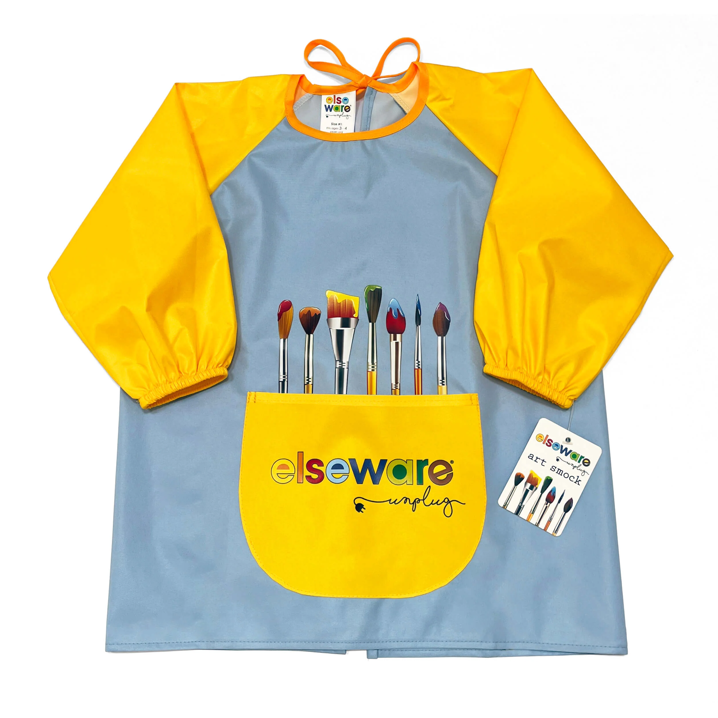 Elseware Unplug Mess-Free Kids Paint Bundle | All-Natural Finger Paint & Art Smock Set - Image 4