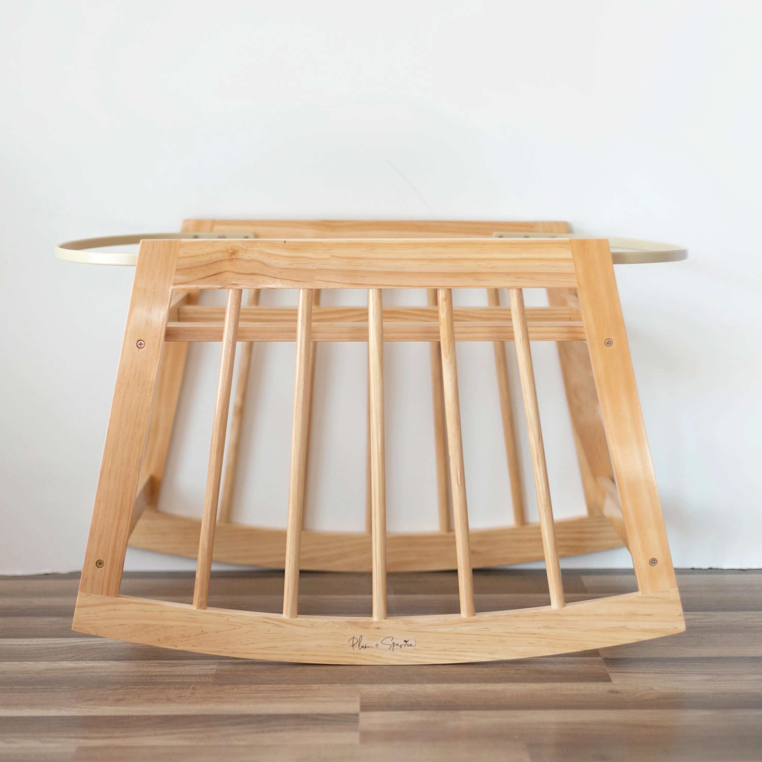 Plum+Sparrow Modern Rocking Moses Bassinet Stand with brake Natural