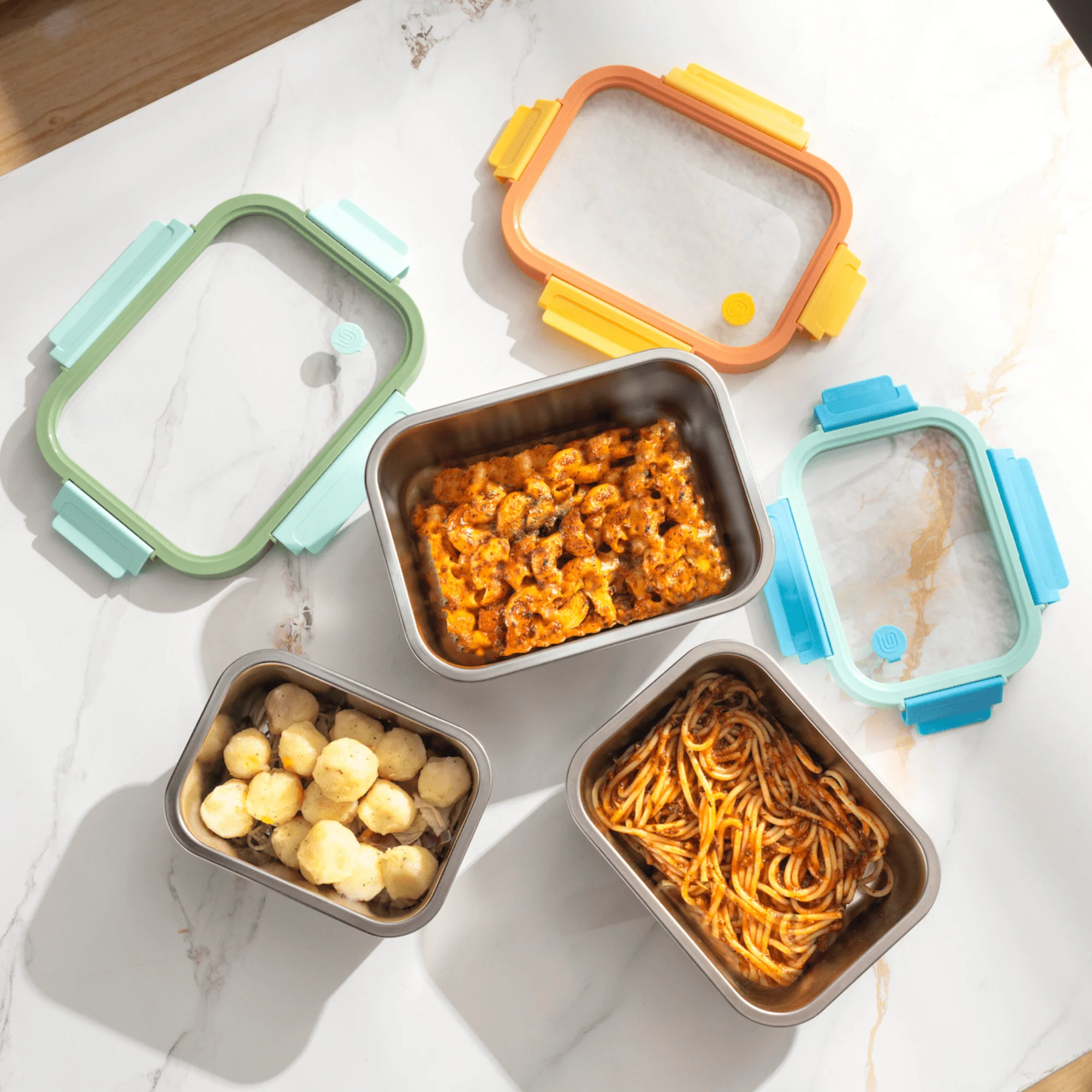 Genicook Multicolor Microwave Safe Stainless Steel Set - Image 2