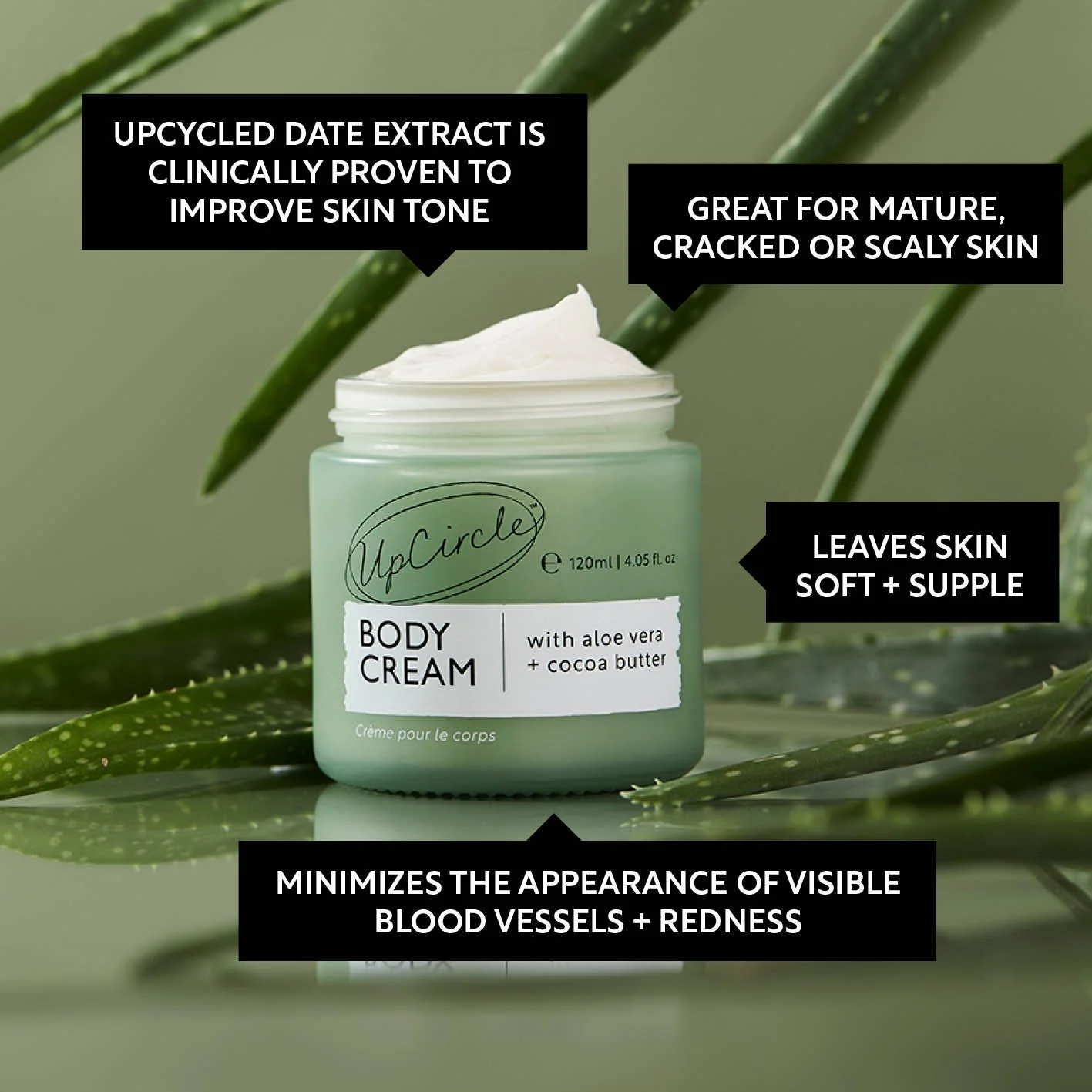 UpCircle Natural Body Cream with Aloe Vera + Cocoa Butter - Image 5