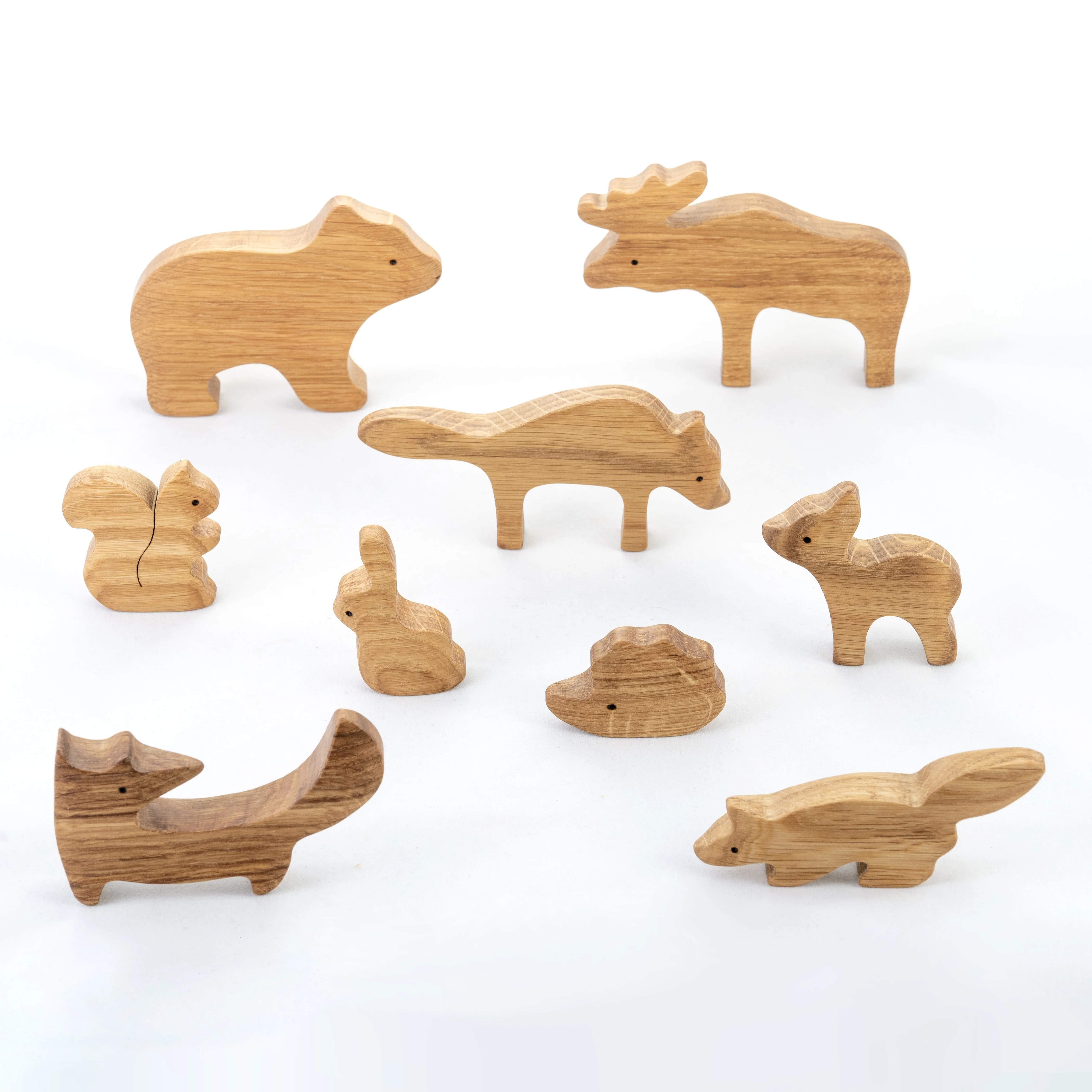 PoppyBabyCo Natural Wooden Forest Animals set of 9