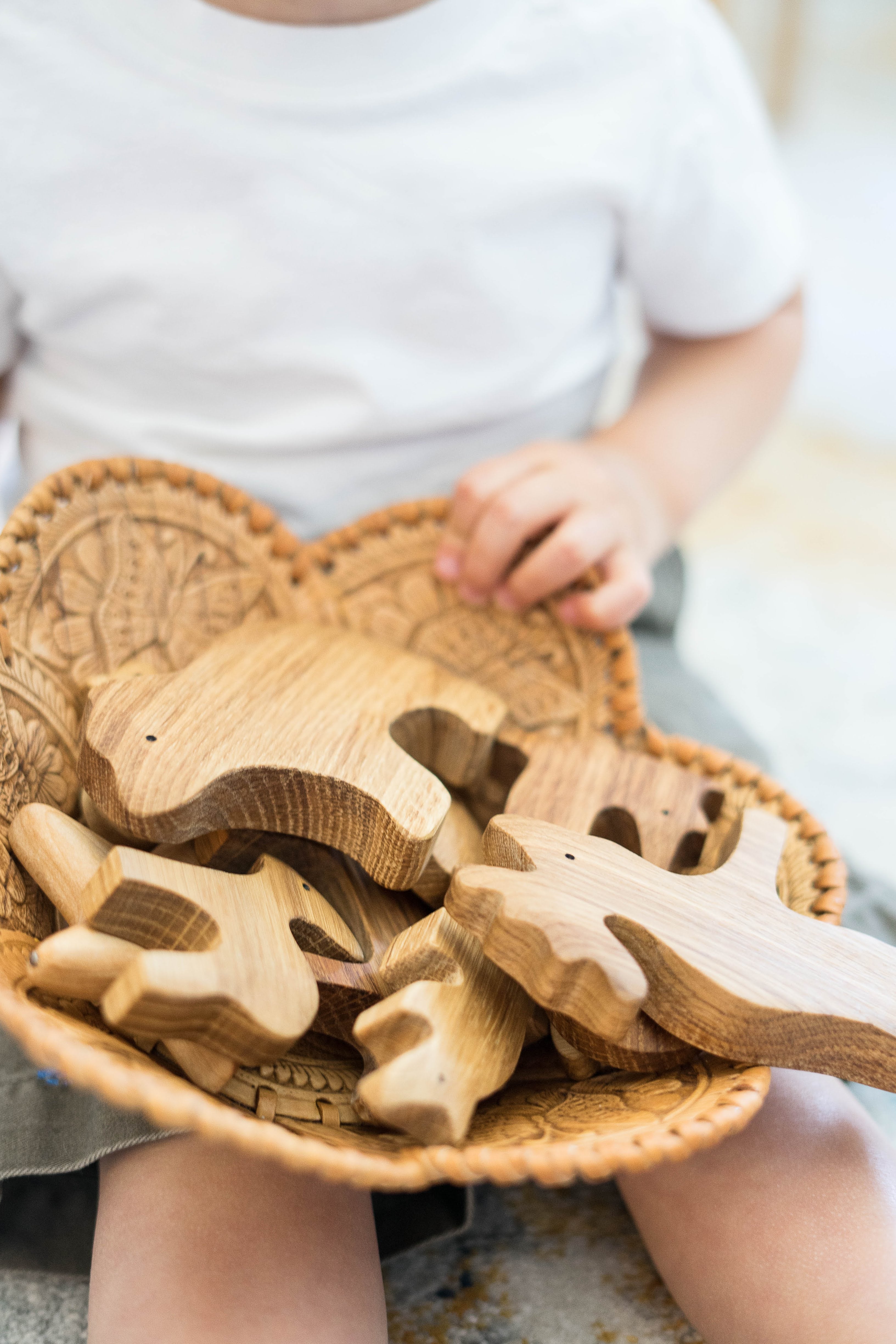 PoppyBabyCo Natural Wooden Forest Animals set of 9 - Image 2