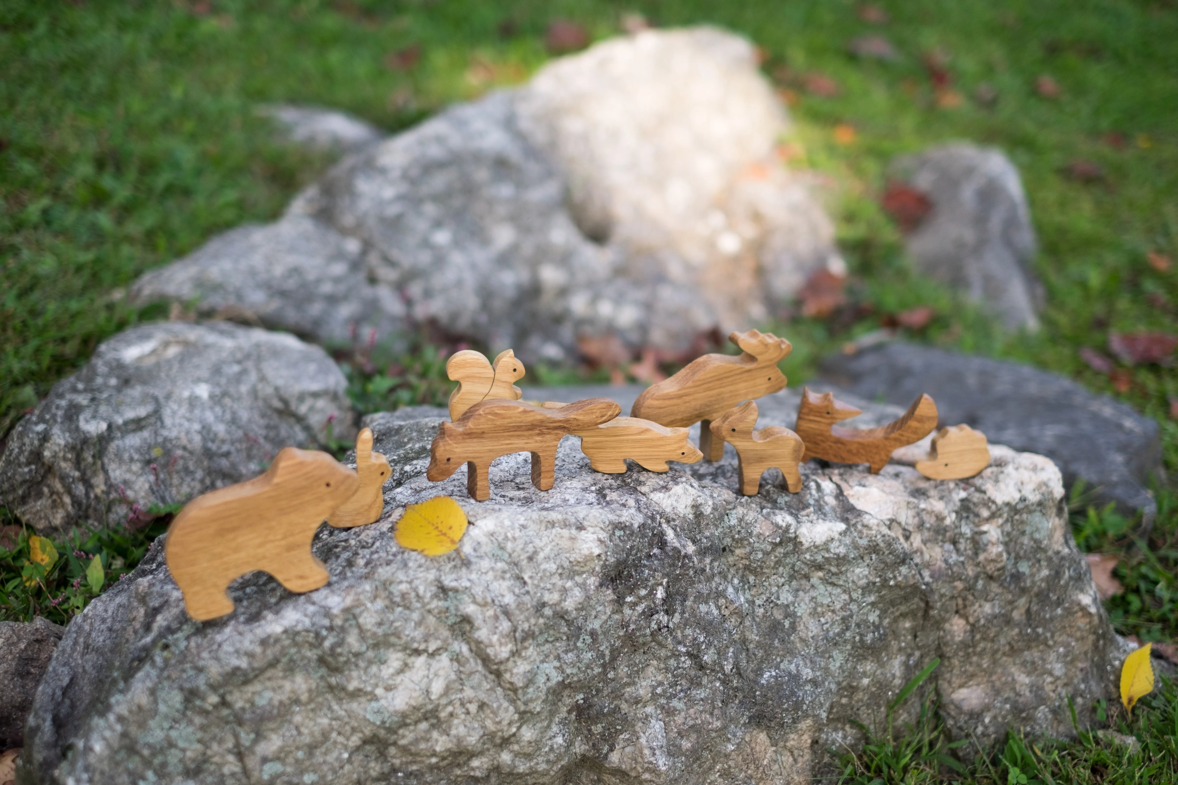 PoppyBabyCo Natural Wooden Forest Animals set of 9 - Image 4