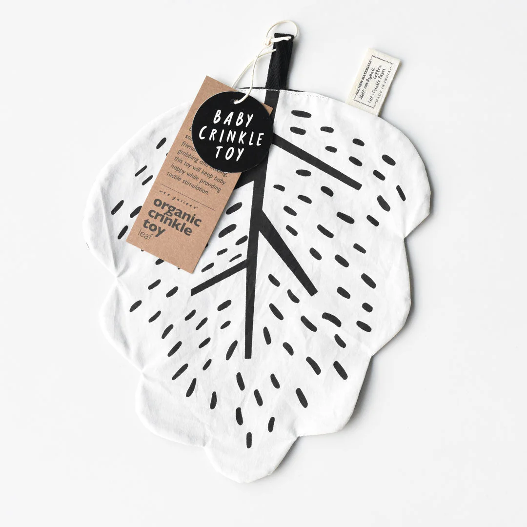 Wee Gallery Organic Crinkle Toy - Leaf - Image 5